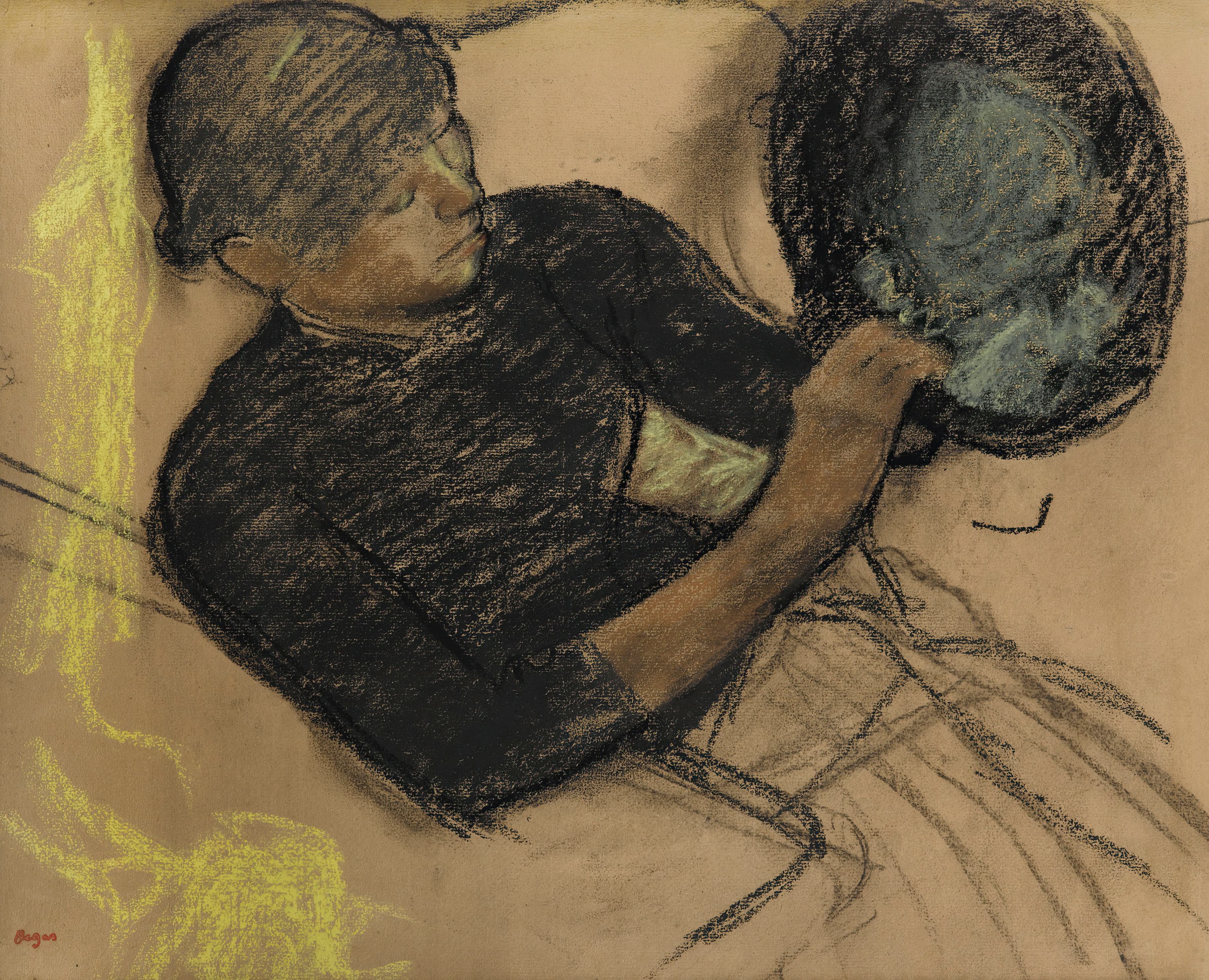 《Chez La Modiste（装饰帽子的Modiste）》（Chez La Modiste (Modiste Garnishing A Hat)）｜埃德加·德加 Edgar Degas｜不明