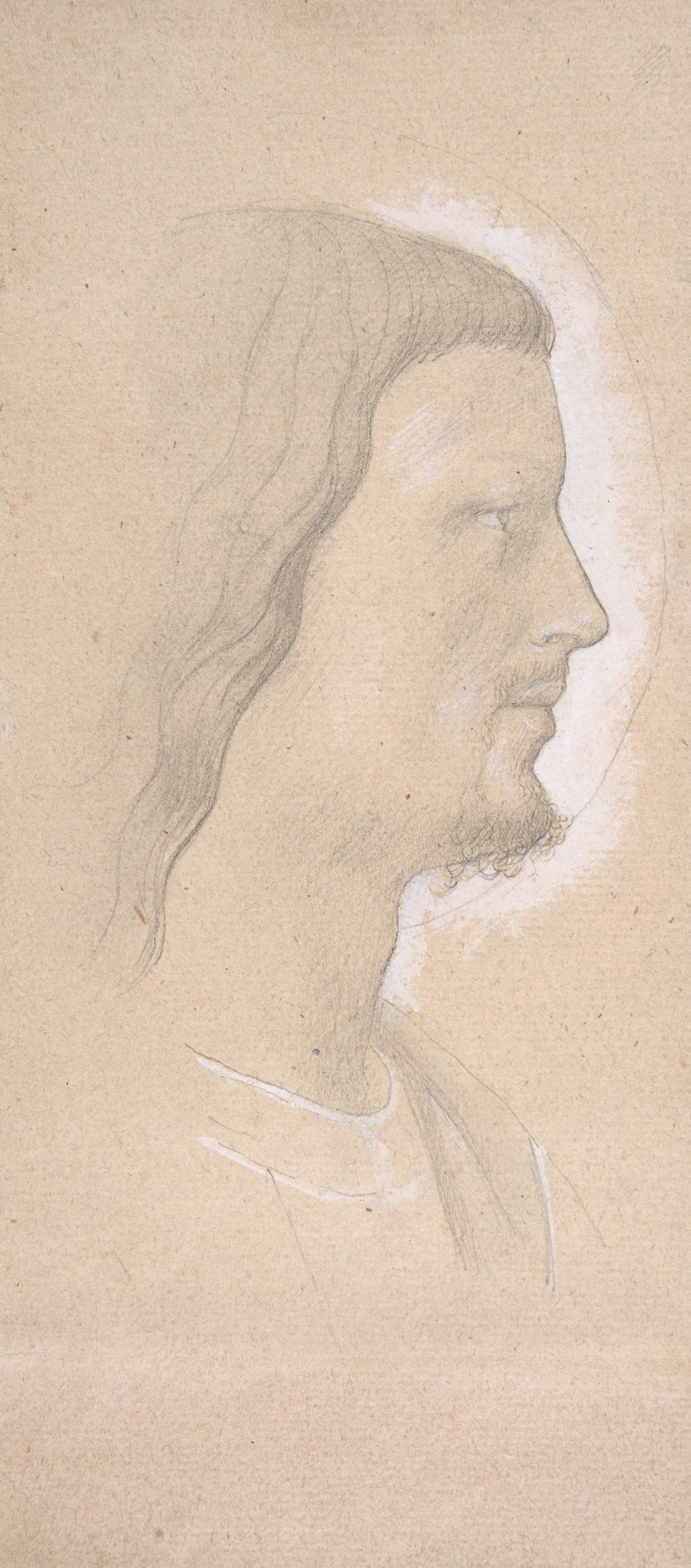 《圣人头像（右侧侧面），仿弗拉·安杰利科 (Fra Angelico)》（Head of a Saint (profile to the right), after Fra Angelico）｜埃德加·德加 Edgar Degas｜不明