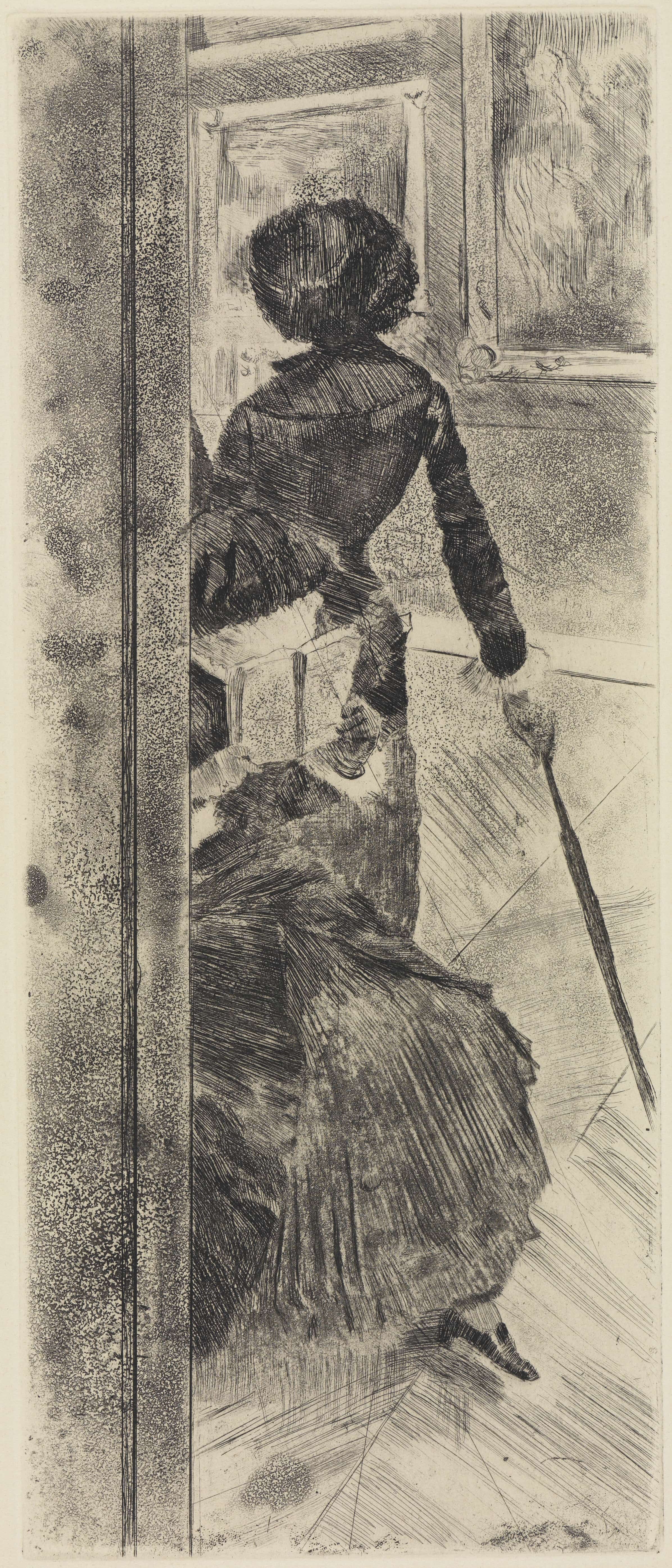 《在卢浮宫画廊里》（In the Louvre picture gallery）｜埃德加·德加 Edgar Degas｜不明