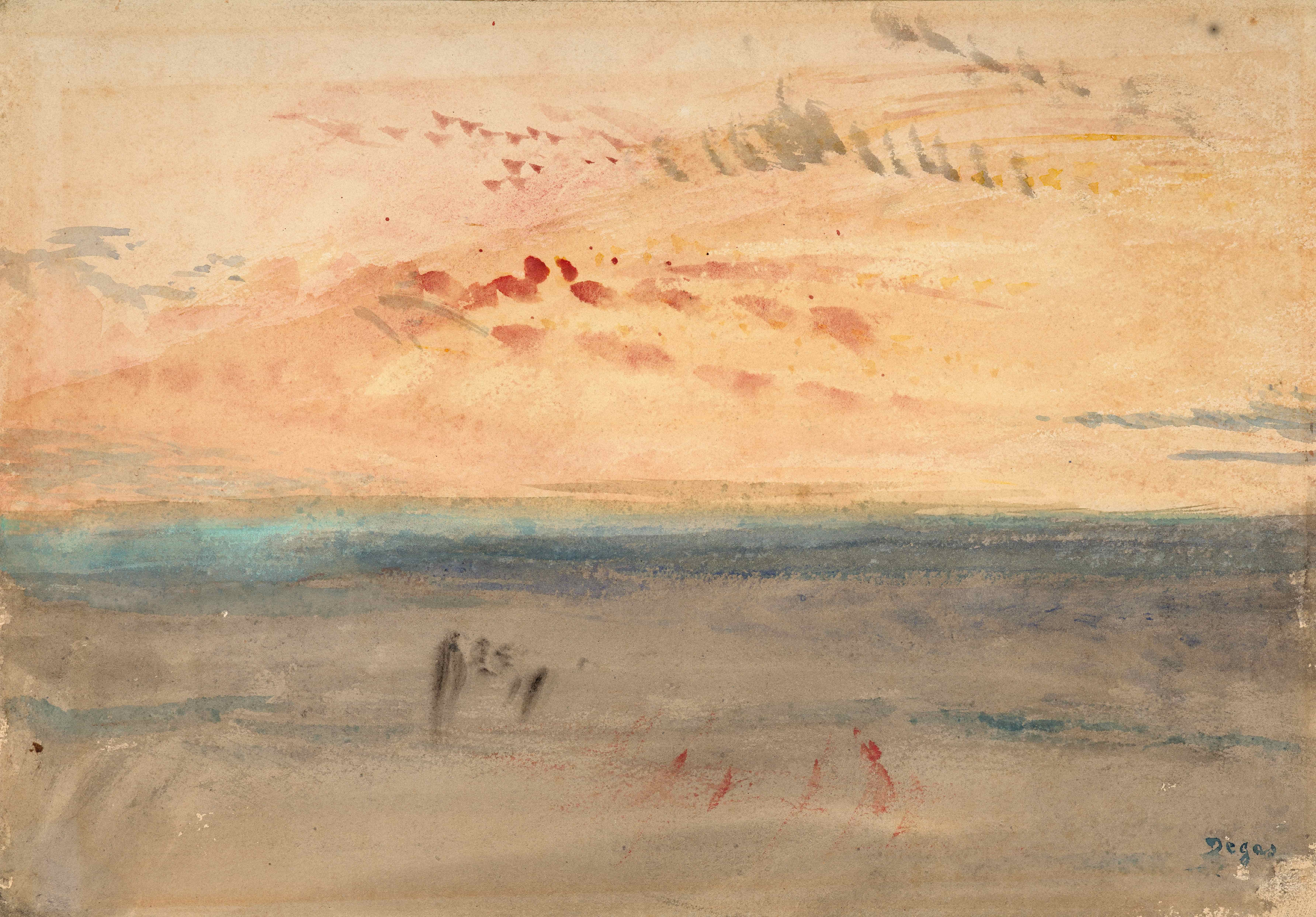 《海边日落时的光效》（Light effect at sunset by the sea）｜埃德加·德加 Edgar Degas｜不明