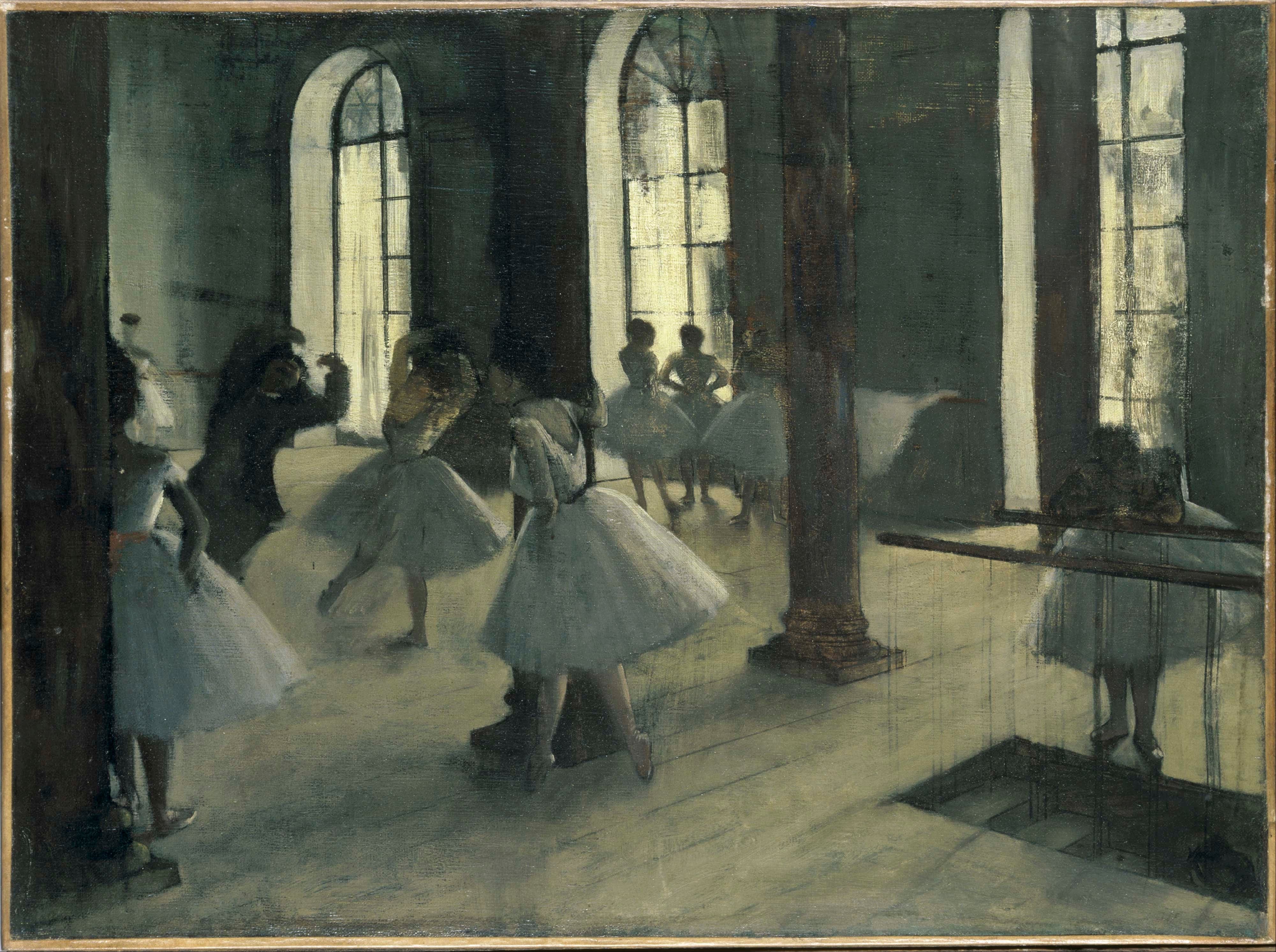 《舞蹈大厅排练》（Rehearsal at the Dance Foyer）｜埃德加·德加 Edgar Degas｜不明