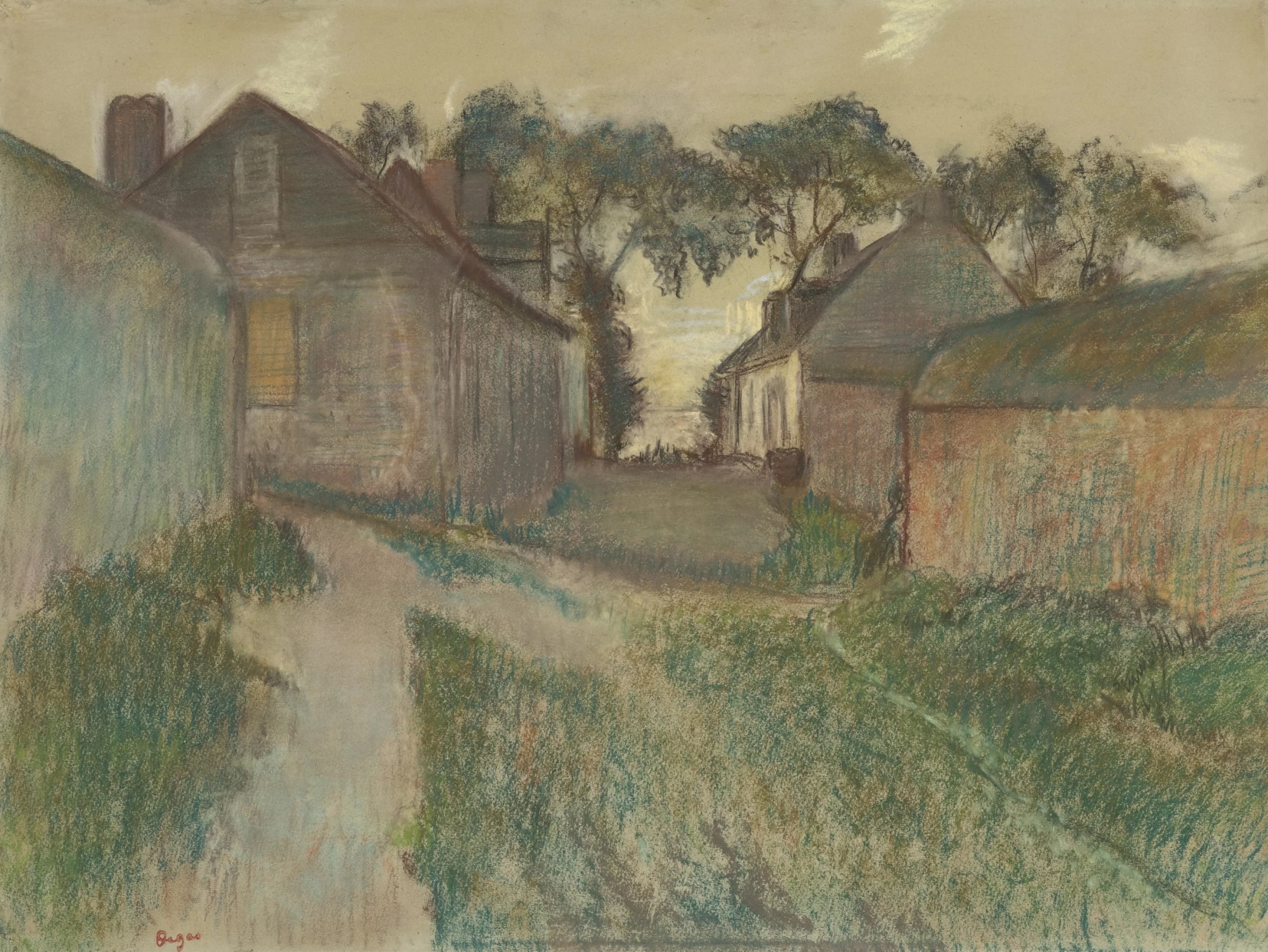《Rue Quesnoy, 索姆河畔圣瓦莱里》（Rue Quesnoy, Saint-Valéry-sur-Somme）｜埃德加·德加 Edgar Degas｜不明