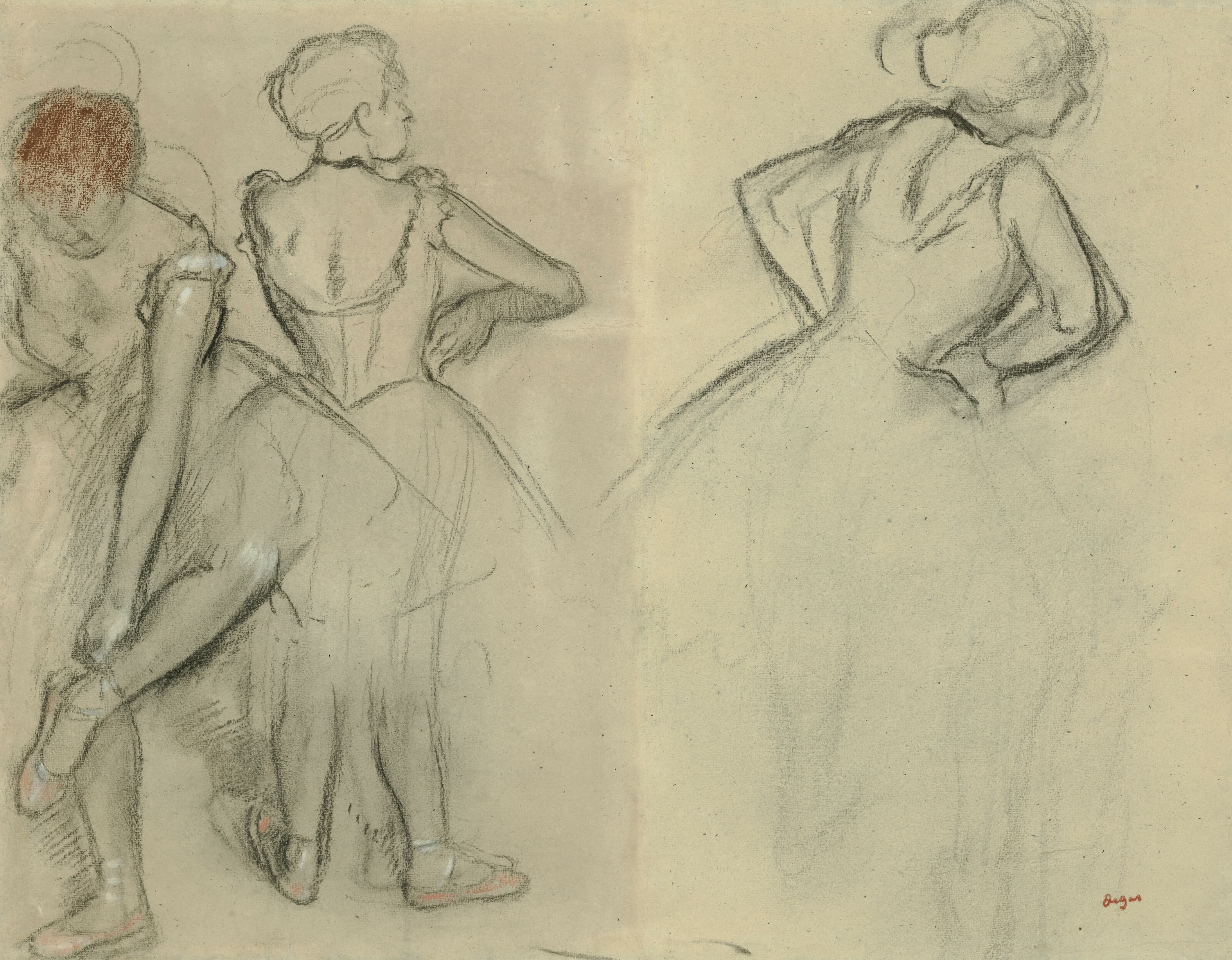 《舞者研究》（Study of dancers）｜埃德加·德加 Edgar Degas｜不明