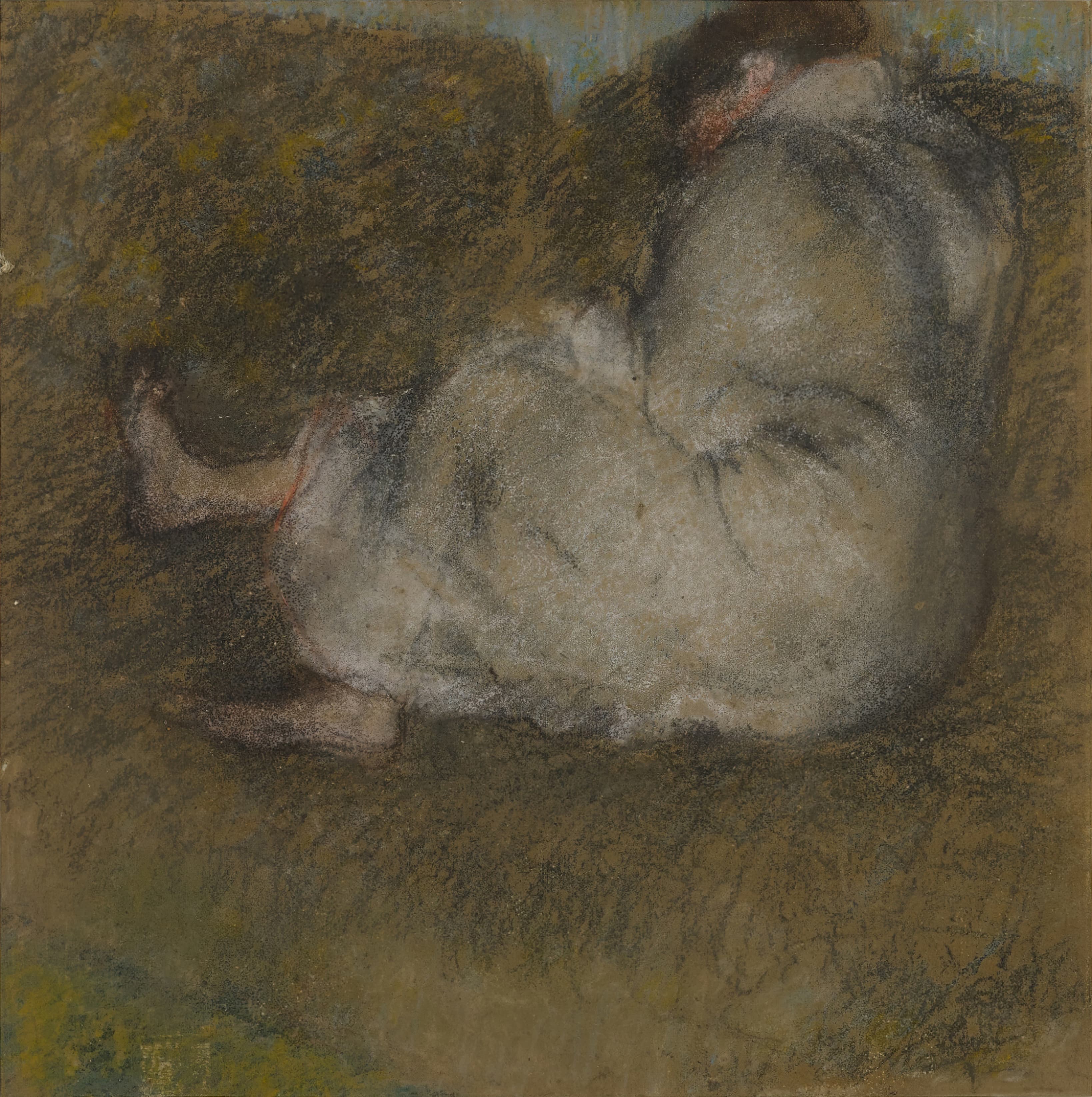 《女人坐在沙发上》（Woman sitting on a couch）｜埃德加·德加 Edgar Degas｜不明