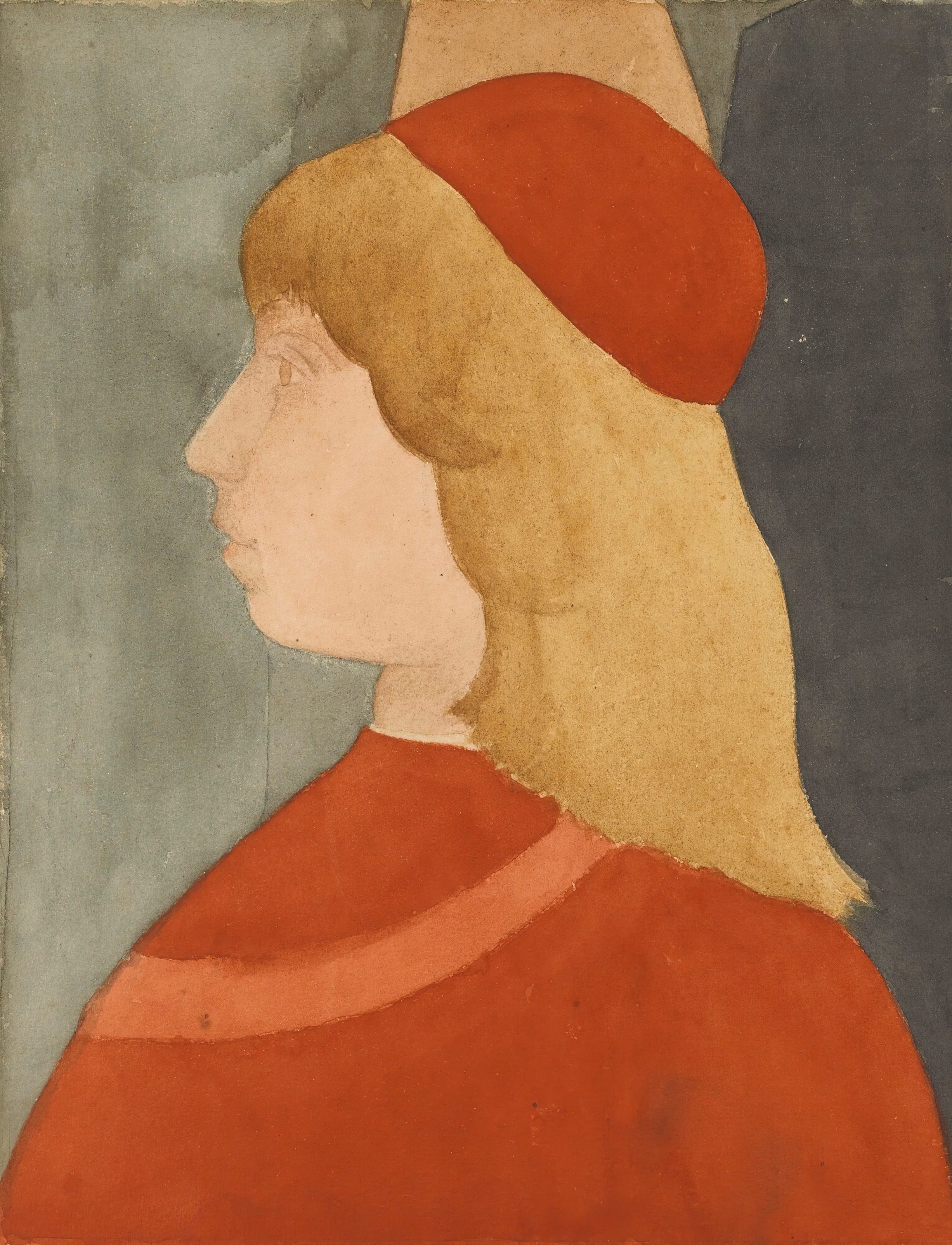 《年轻人的侧面；平图里奇奥的《圣巴纳丁的葬礼》副本》（Young Man, Seen In Profile; Copy of 'The Funeral of St. Baernardin' by Pinturicchio）｜埃德加·德加 Edgar Degas｜不明