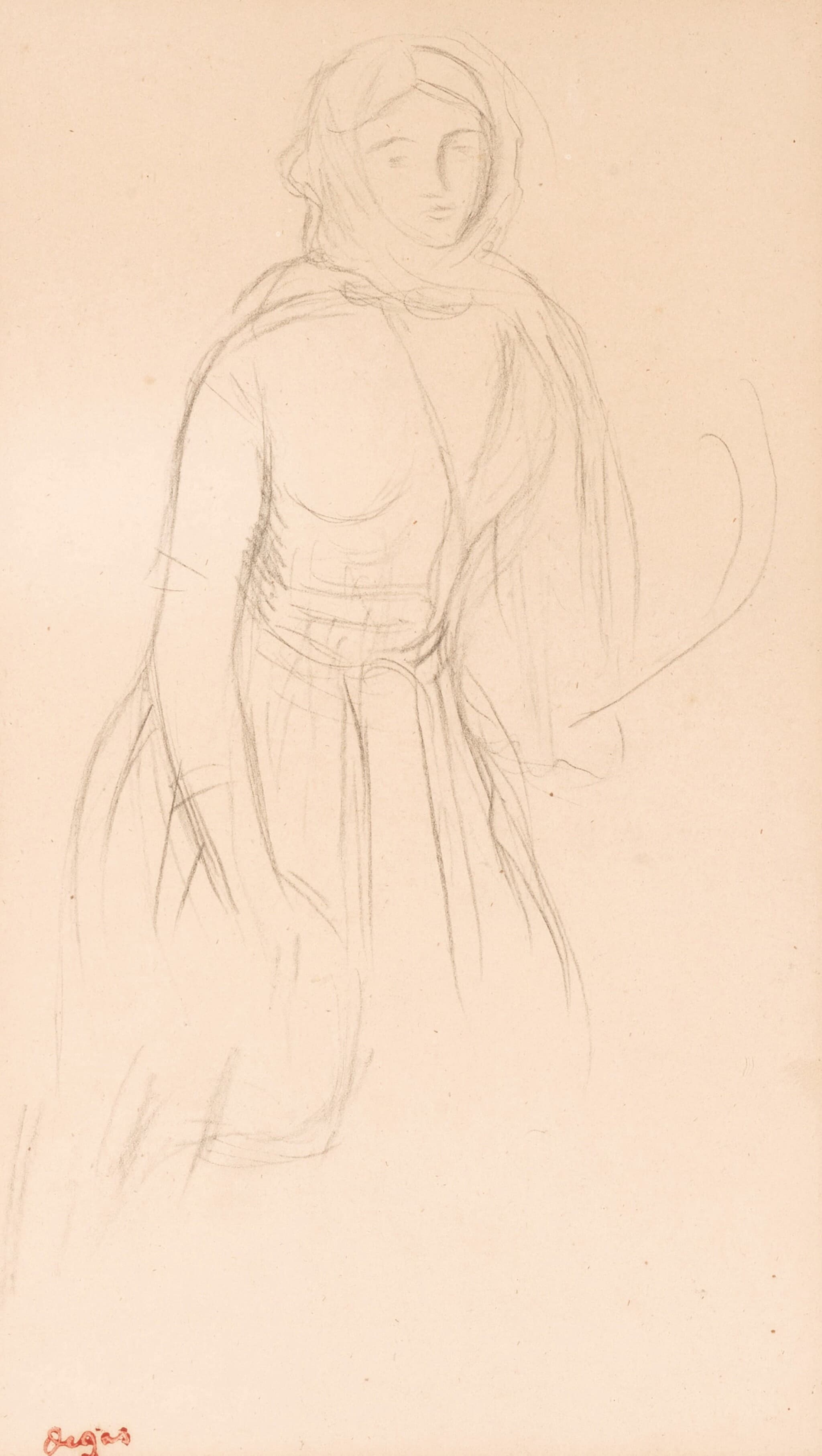 《年轻女子前视图》（Young woman front view）｜埃德加·德加 Edgar Degas｜不明