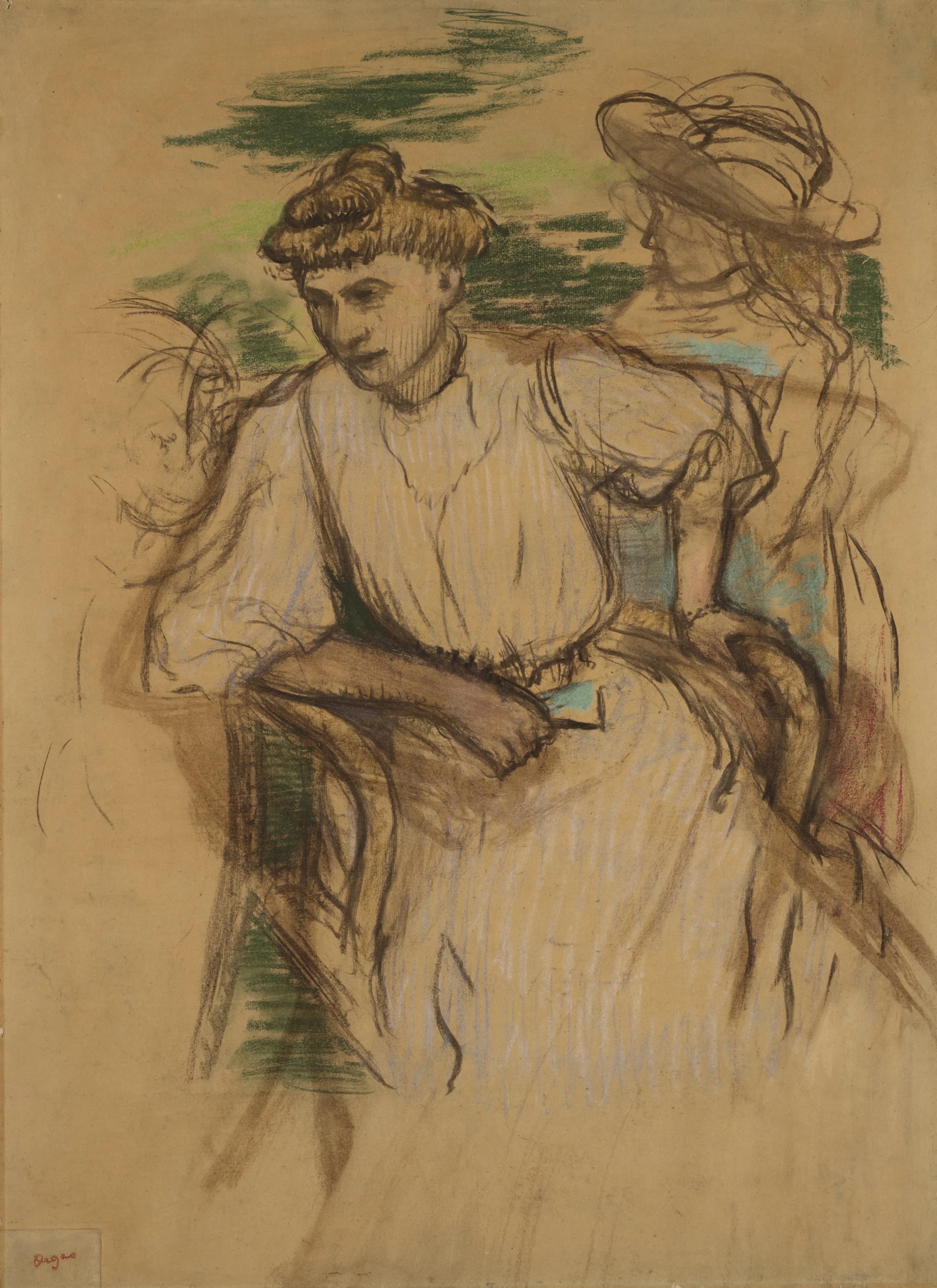 《年轻女子坐着》（Young woman sitting）｜埃德加·德加 Edgar Degas｜不明