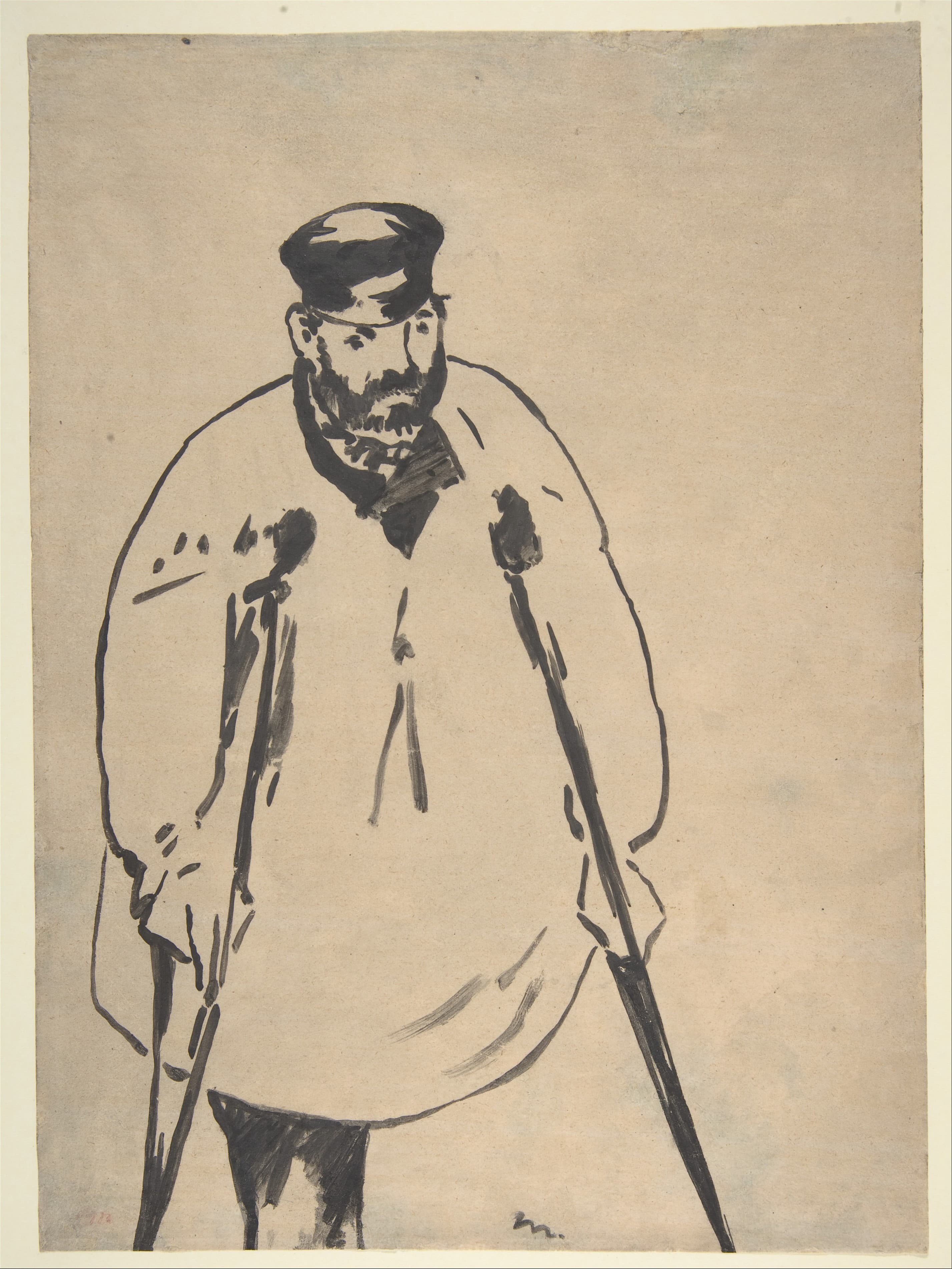 《拄拐男子》（A Man on Crutches）｜爱德华·马奈 Édouard Manet｜1878