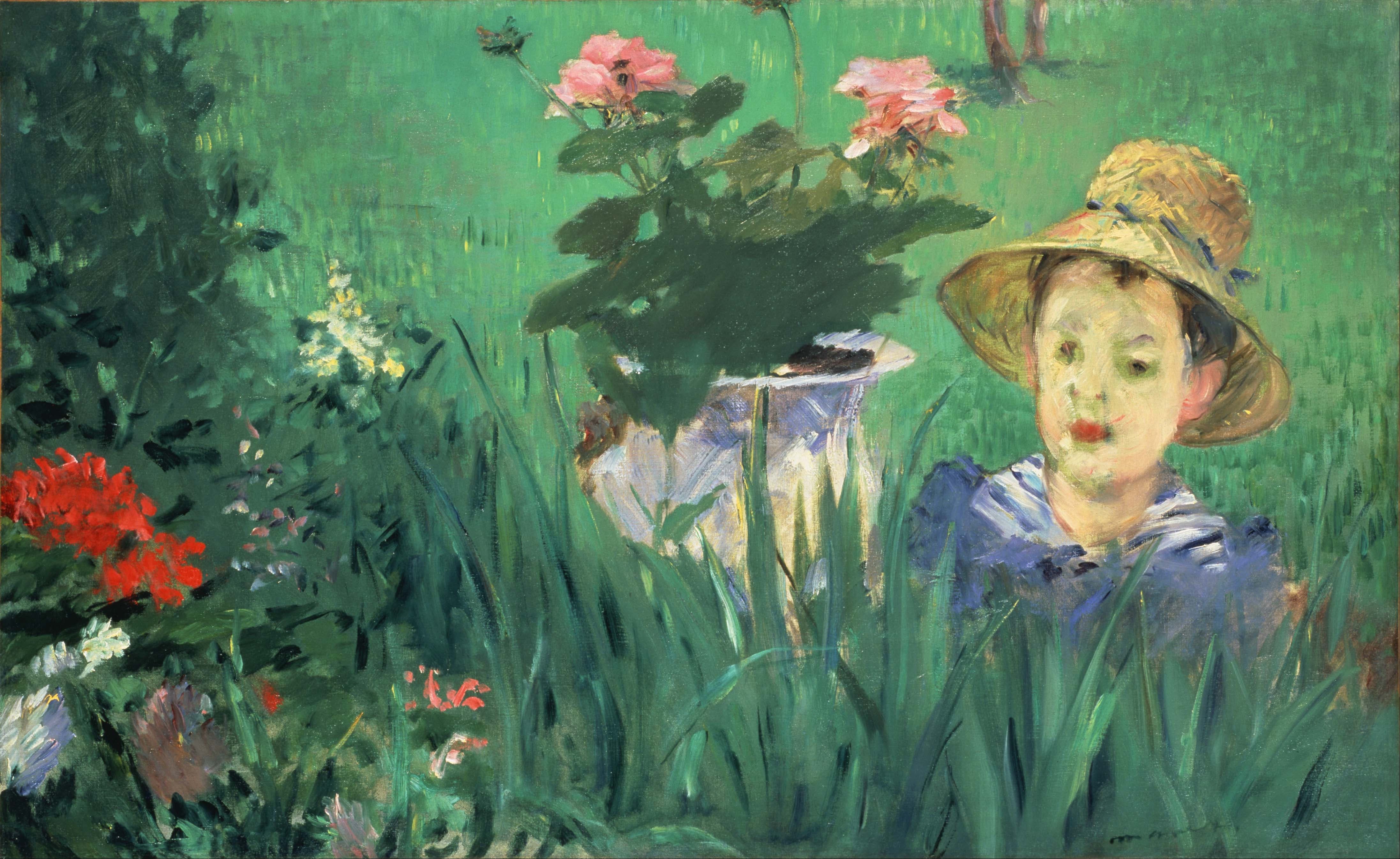 《花丛中的男孩（雅克·奥谢代）》（Boy in Flowers (Jacques Hoschedé)）｜爱德华·马奈 Édouard Manet｜1876
