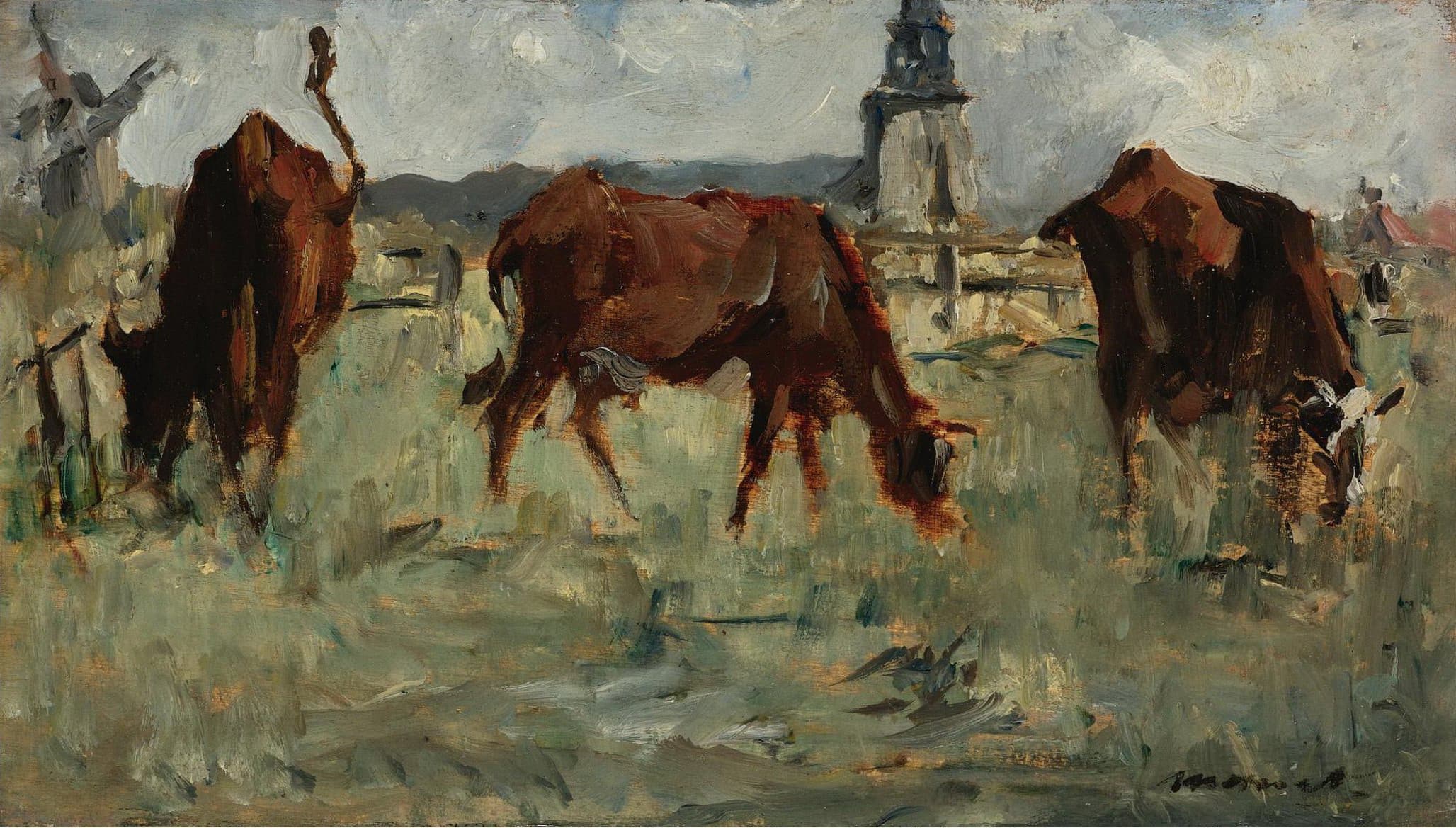 《牧场上的奶牛》（Cows in a Pasture）｜爱德华·马奈 Édouard Manet