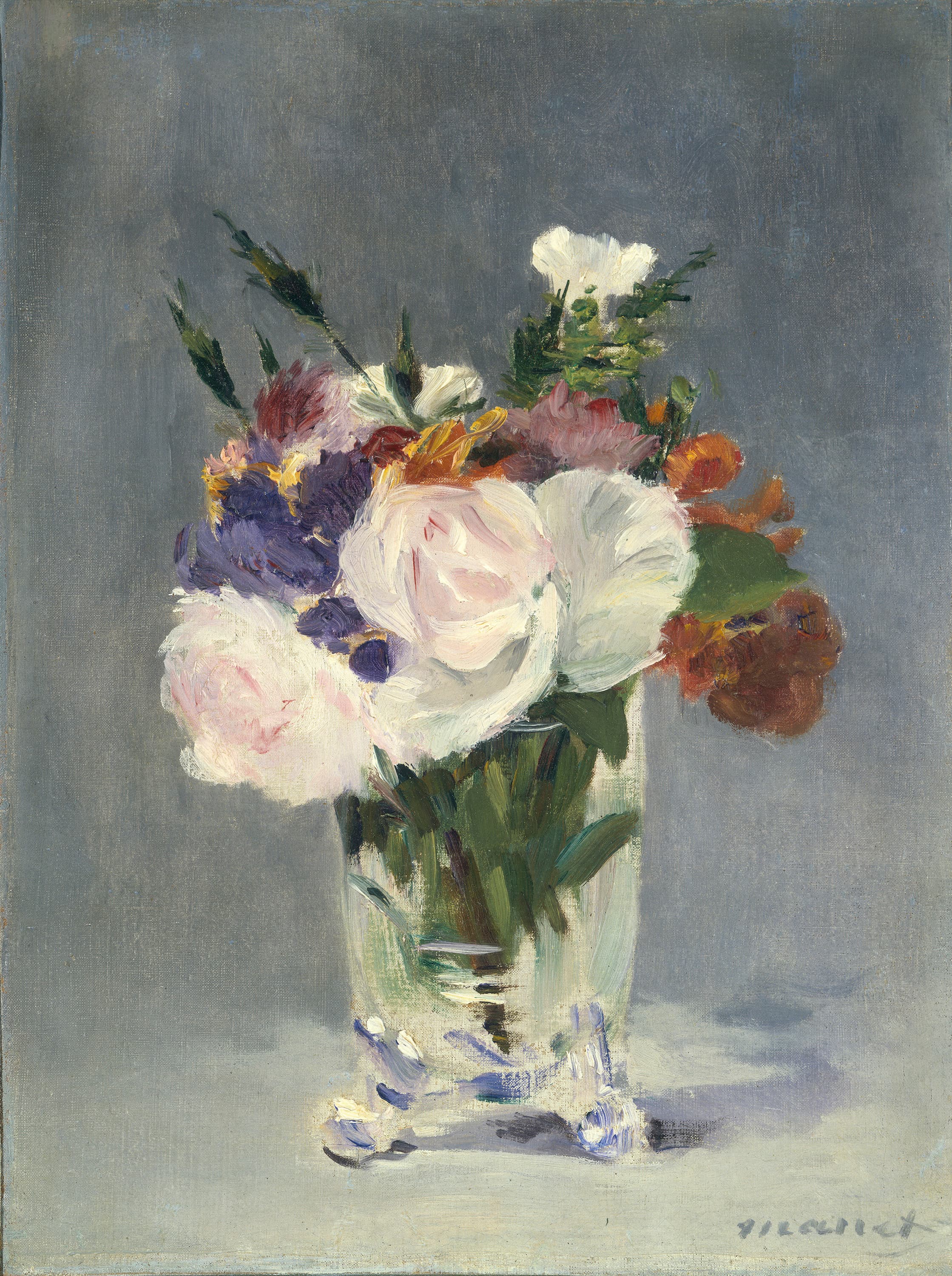 《水晶花瓶中的花》（Flowers in a Crystal Vase）｜爱德华·马奈 Édouard Manet｜1882