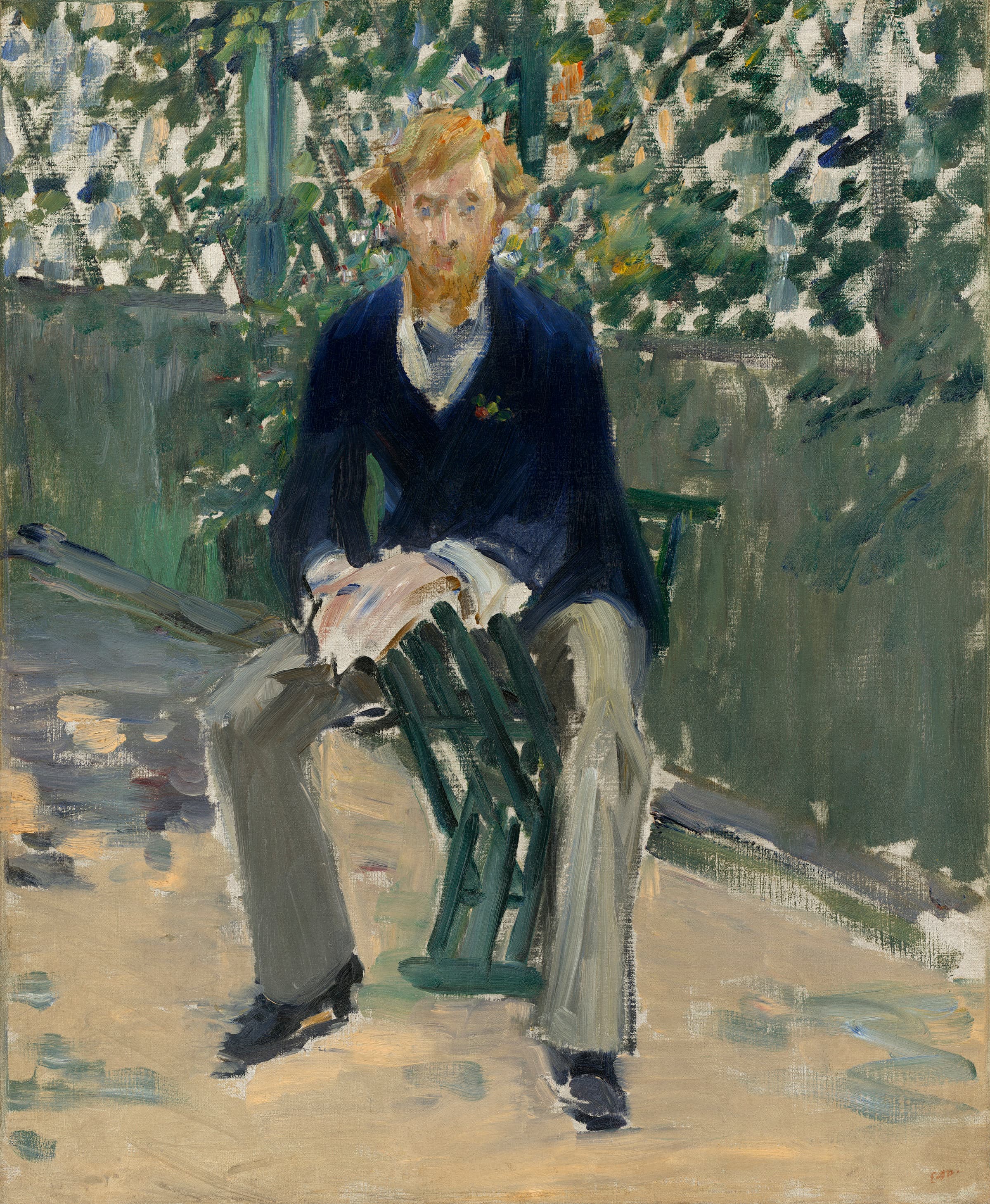 《艺术家花园中的乔治·摩尔》（George Moore in the Artist's Garden）｜爱德华·马奈 Édouard Manet｜1879