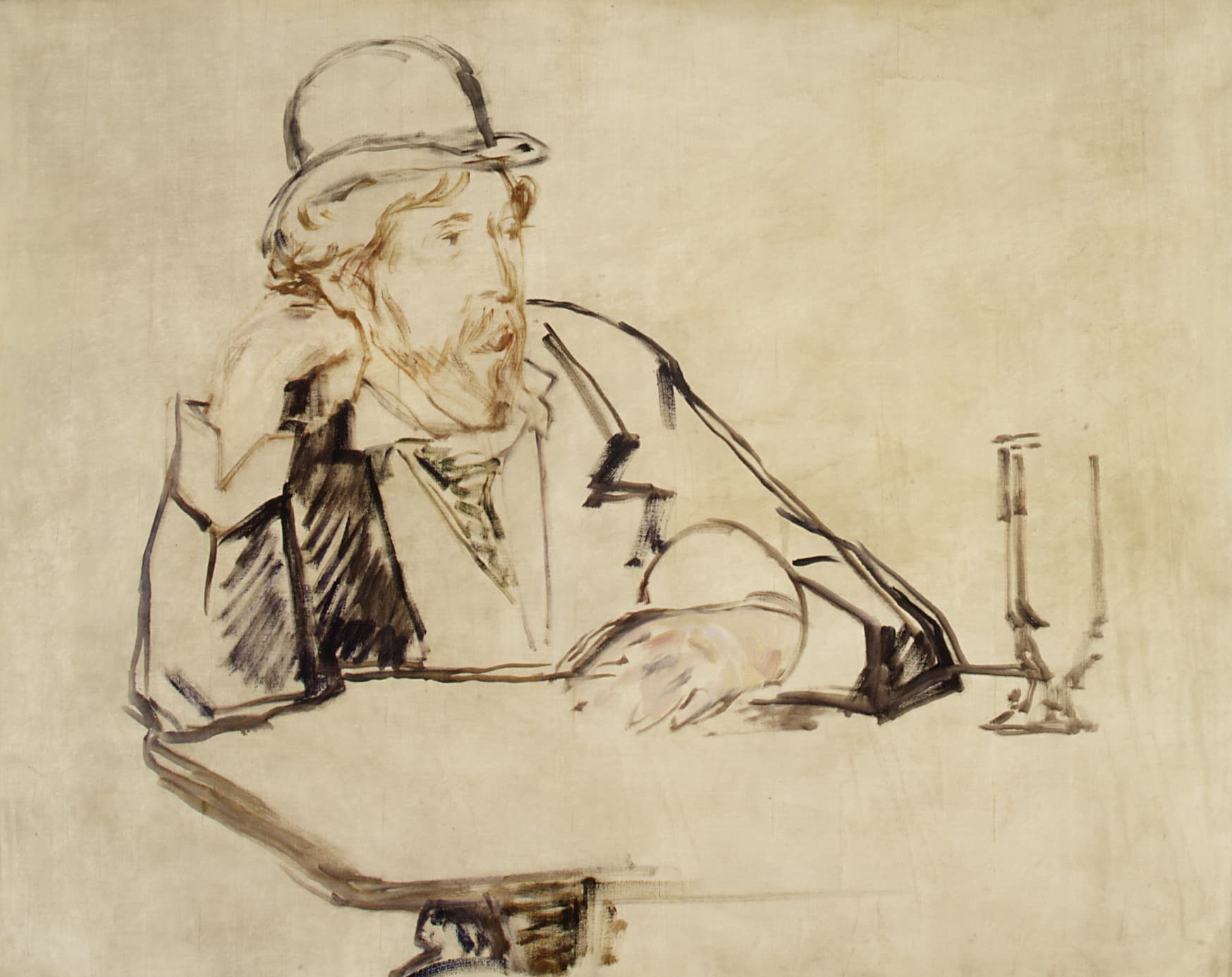 《咖啡馆中的乔治·摩尔》（George Moore (1852–1933) at the Café）｜爱德华·马奈 Édouard Manet｜1878 或 1879