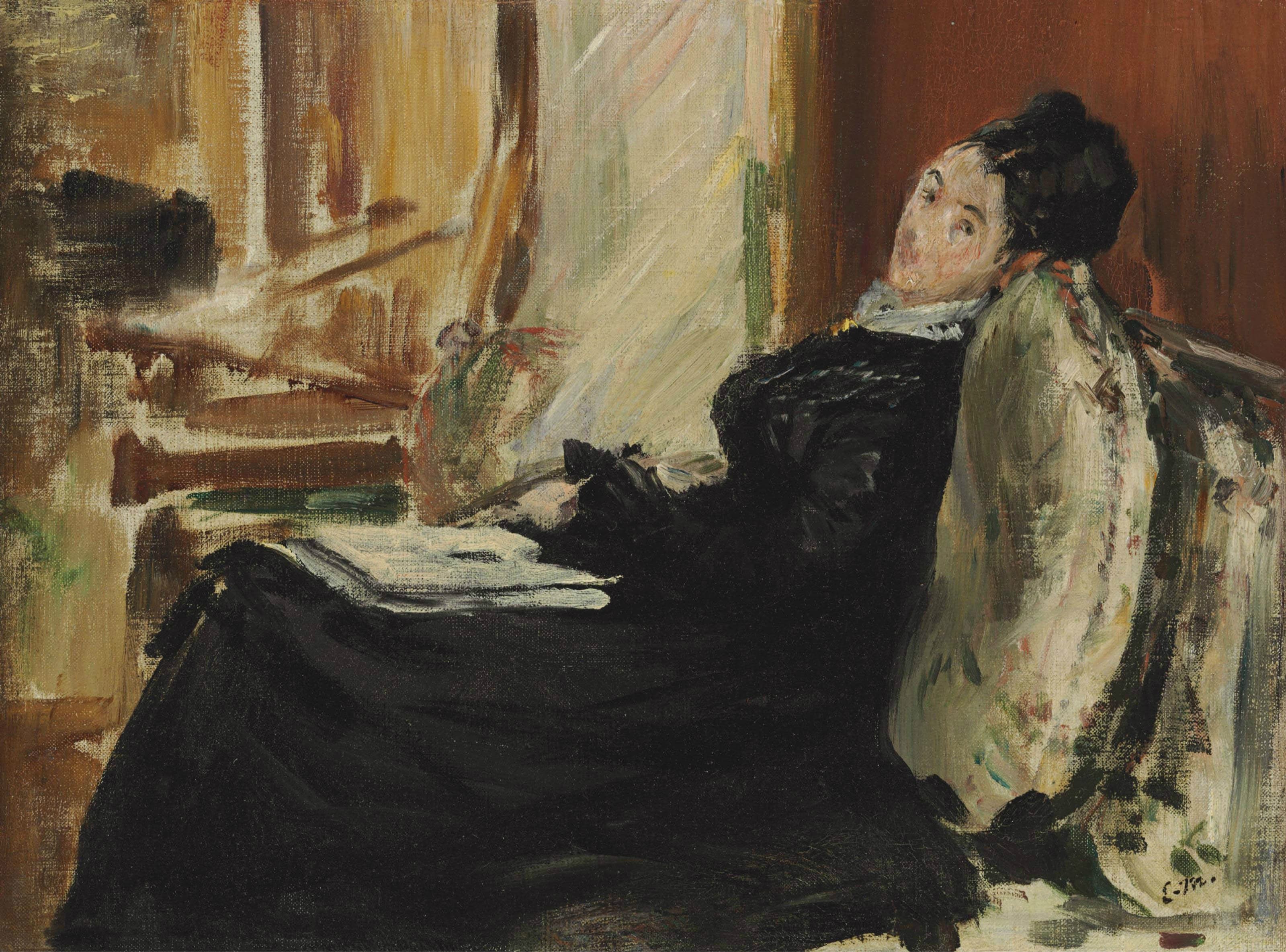 《持书的年轻女子》（Young Woman with a Book）｜爱德华·马奈 Édouard Manet