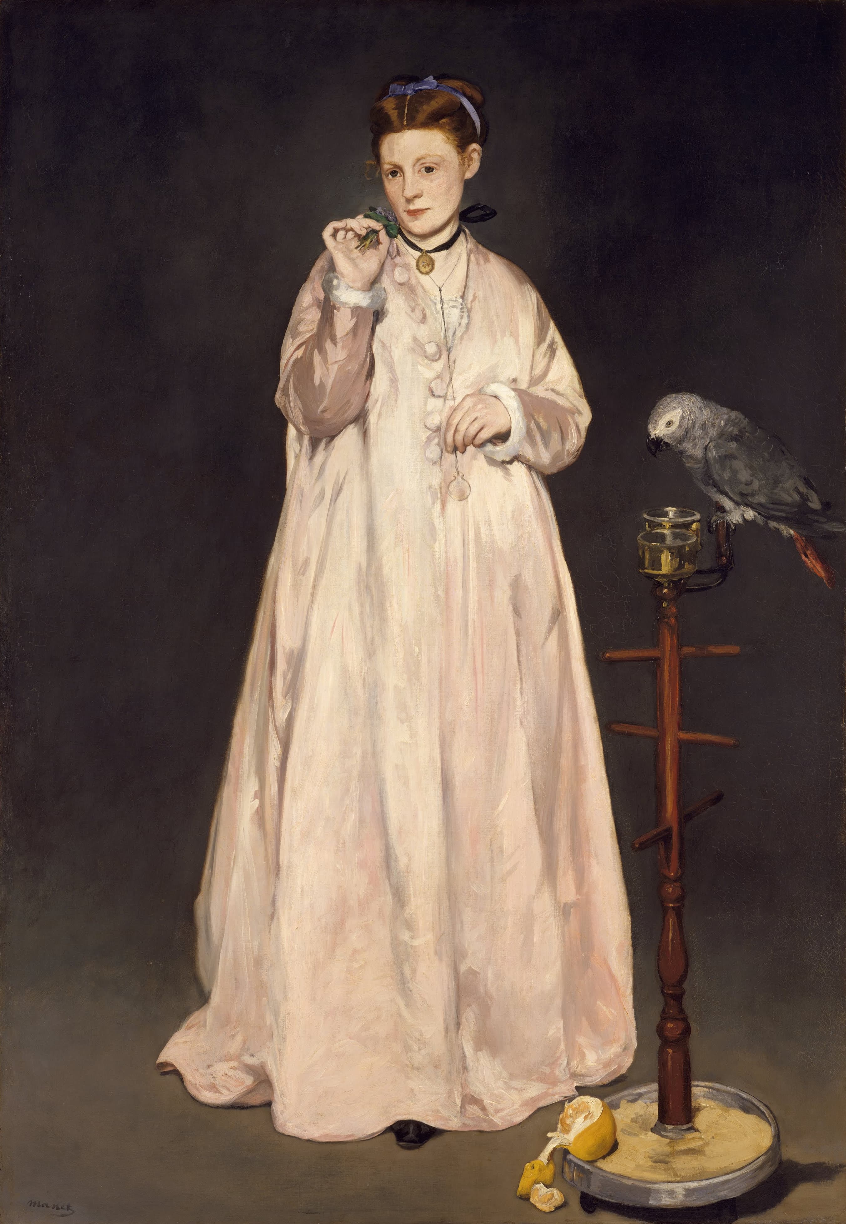 《1866年的年轻女士》（Young Lady in 1866）｜爱德华·马奈 Édouard Manet｜1866
