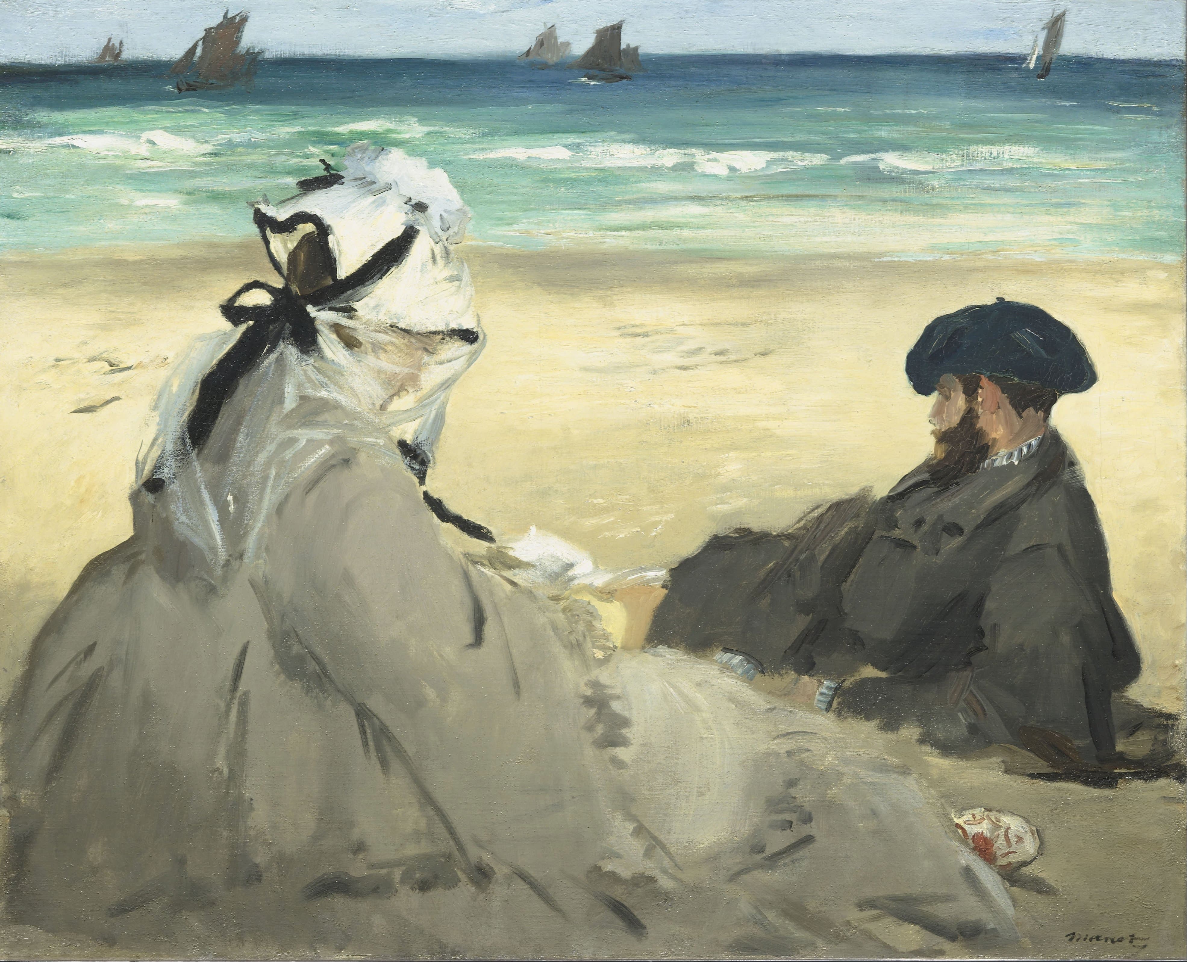 《海滩上》（On the Beach）｜爱德华·马奈 Édouard Manet｜1873