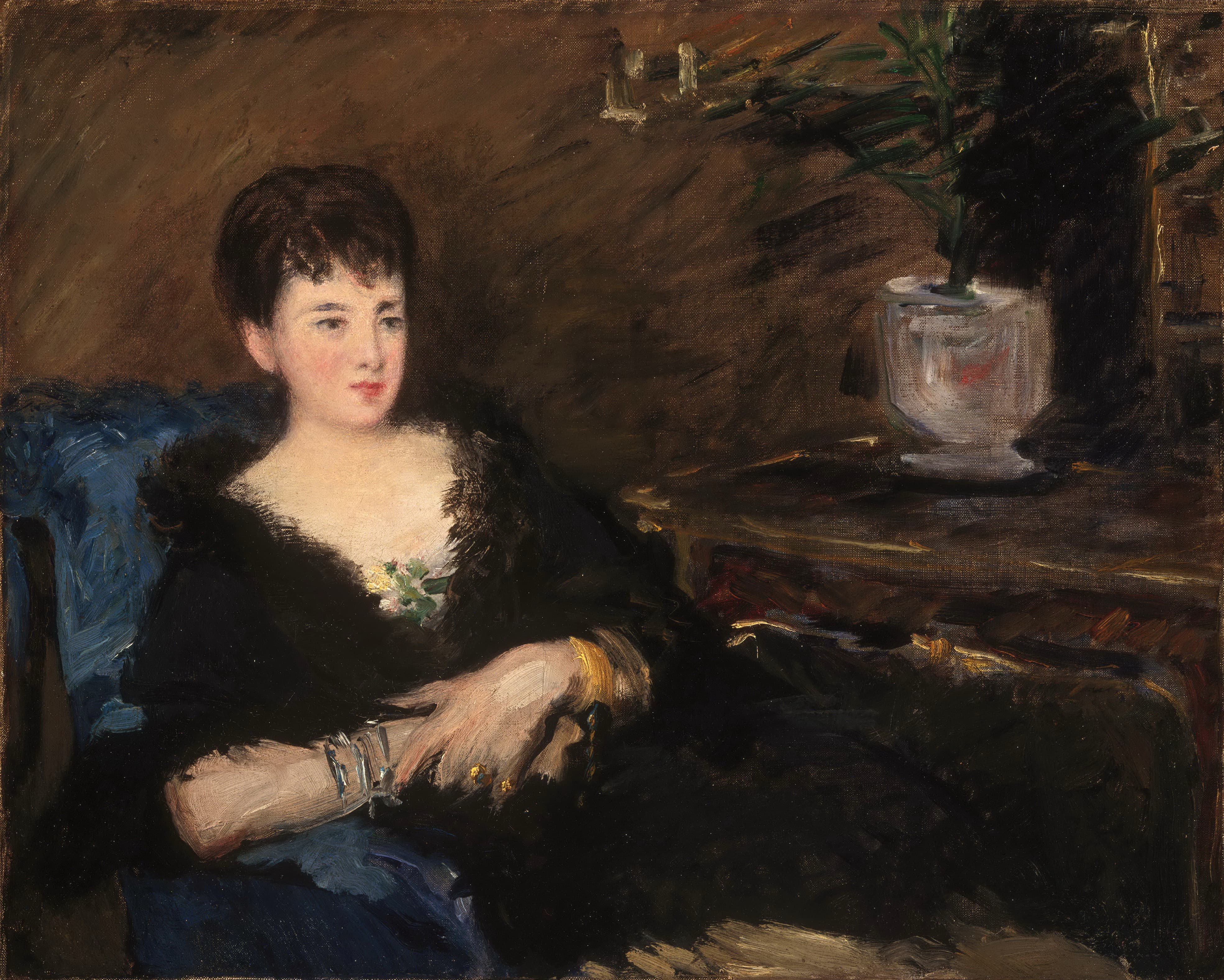 《伊莎贝尔·勒莫尼耶肖像》（Portrait of Isabelle Lemonnier）｜爱德华·马奈 Édouard Manet｜约 1879