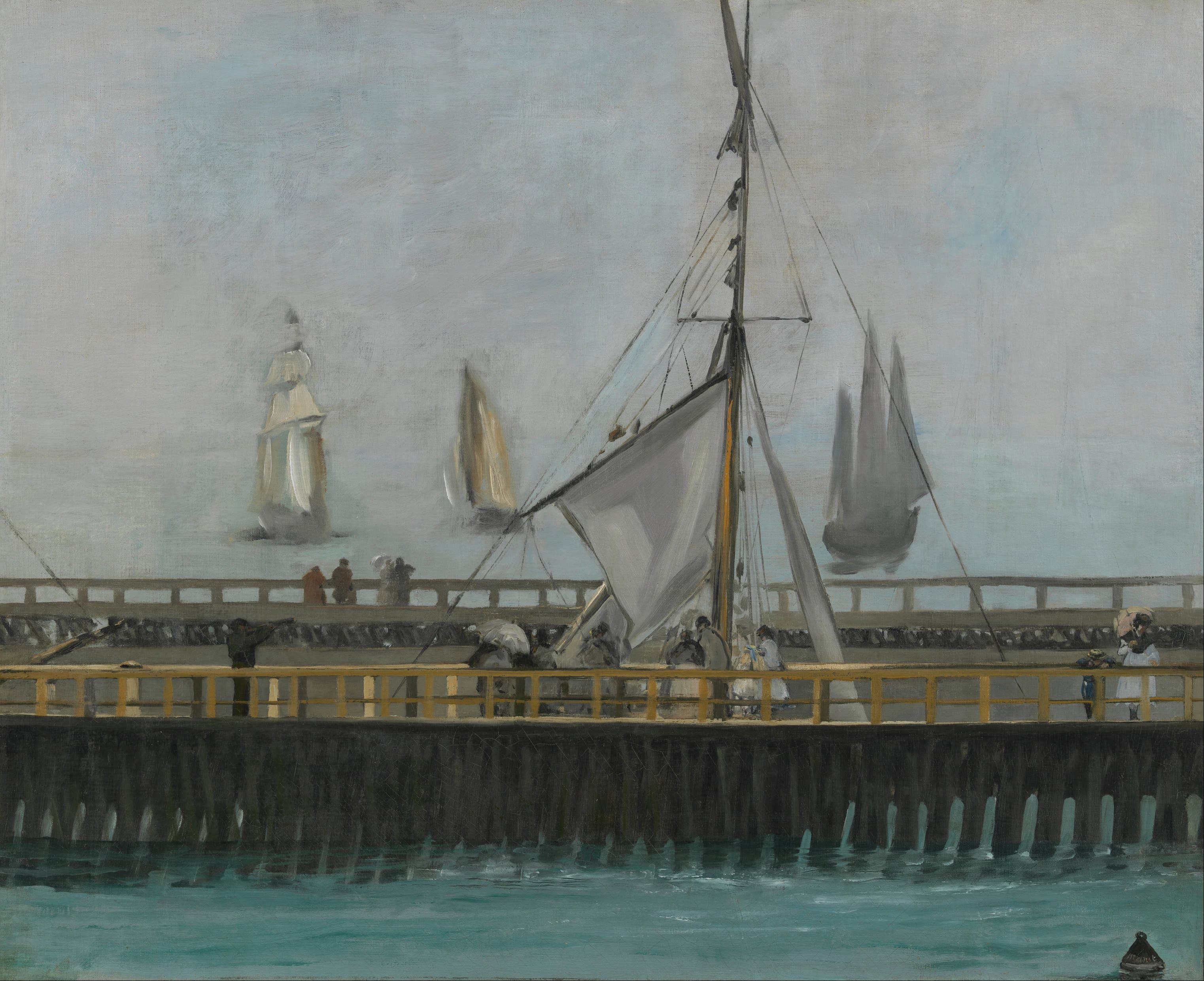 《布洛涅码头》（The Jetty of Boulogne-sur-Mer）｜爱德华·马奈 Édouard Manet｜1868
