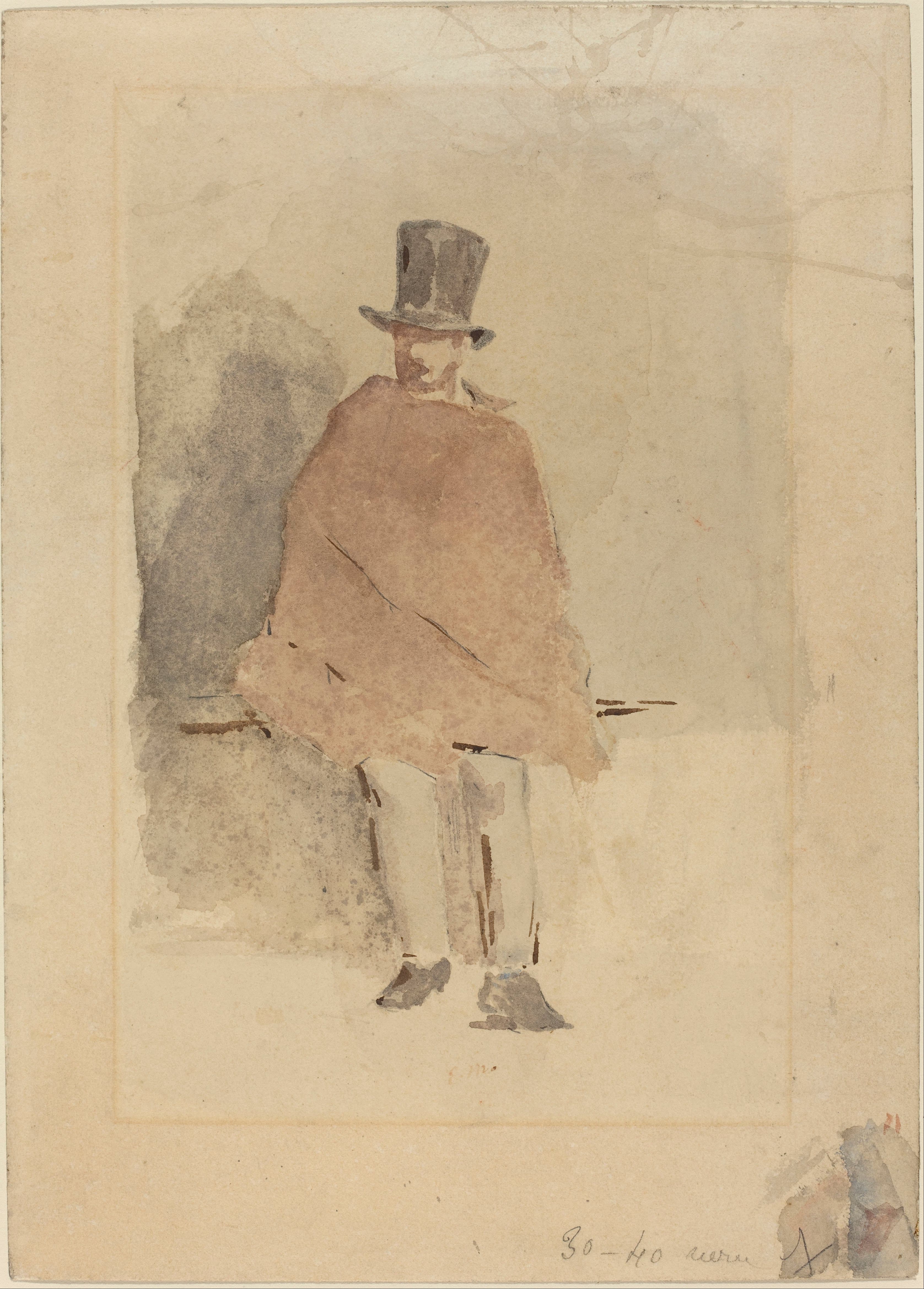 《戴高礼帽的男子》（The Man in the Tall Hat）｜爱德华·马奈 Édouard Manet｜约 1880