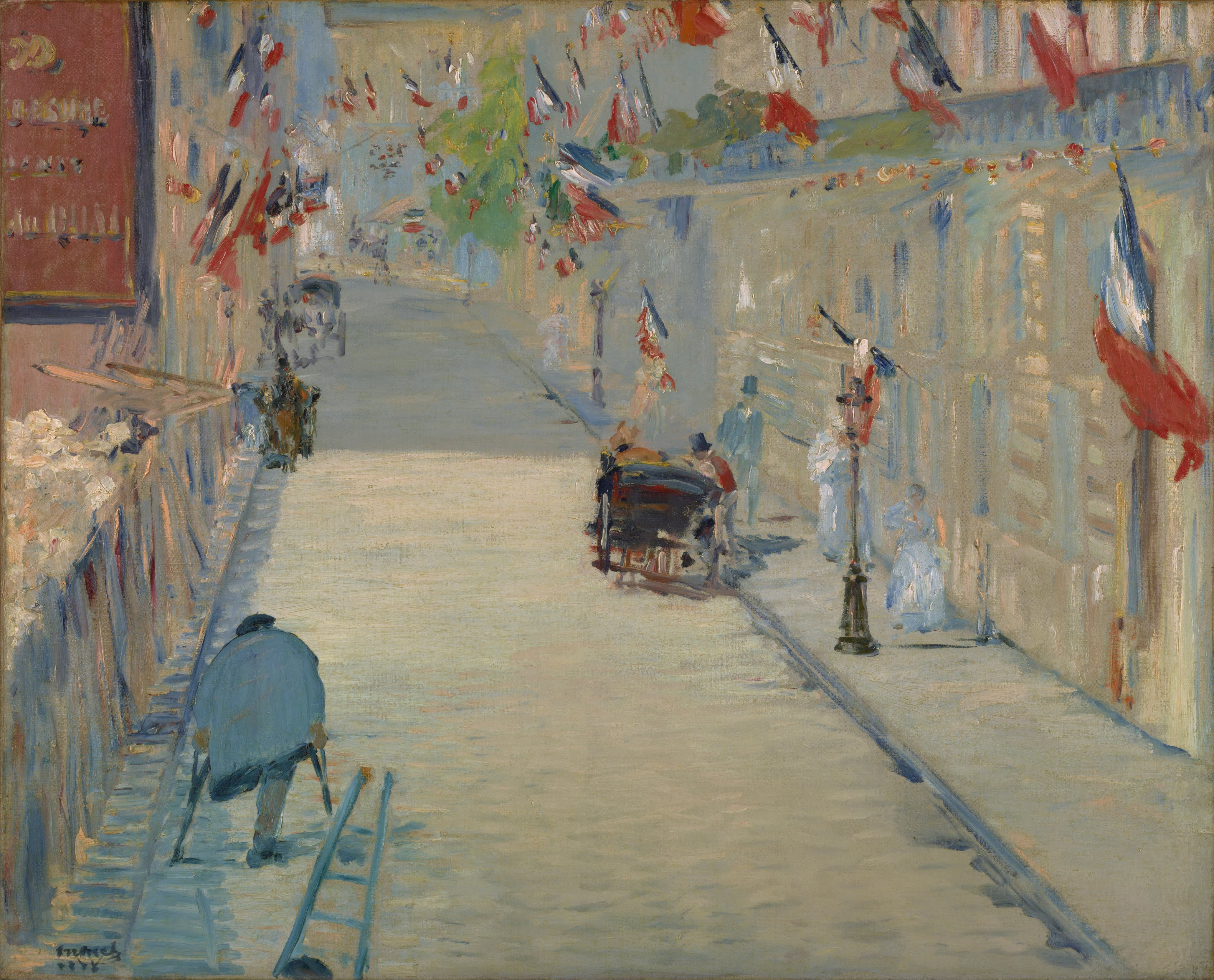 《挂满旗帜的莫斯尼街》（The Rue Mosnier Dressed with Flags）｜爱德华·马奈 Édouard Manet｜1878