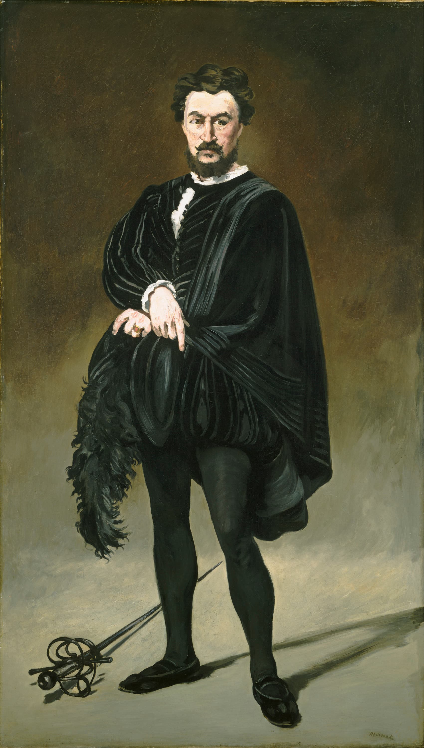 《悲剧演员（鲁维埃饰哈姆雷特）》（The Tragic Actor (Rouvière as Hamlet)）｜爱德华·马奈 Édouard Manet｜1866