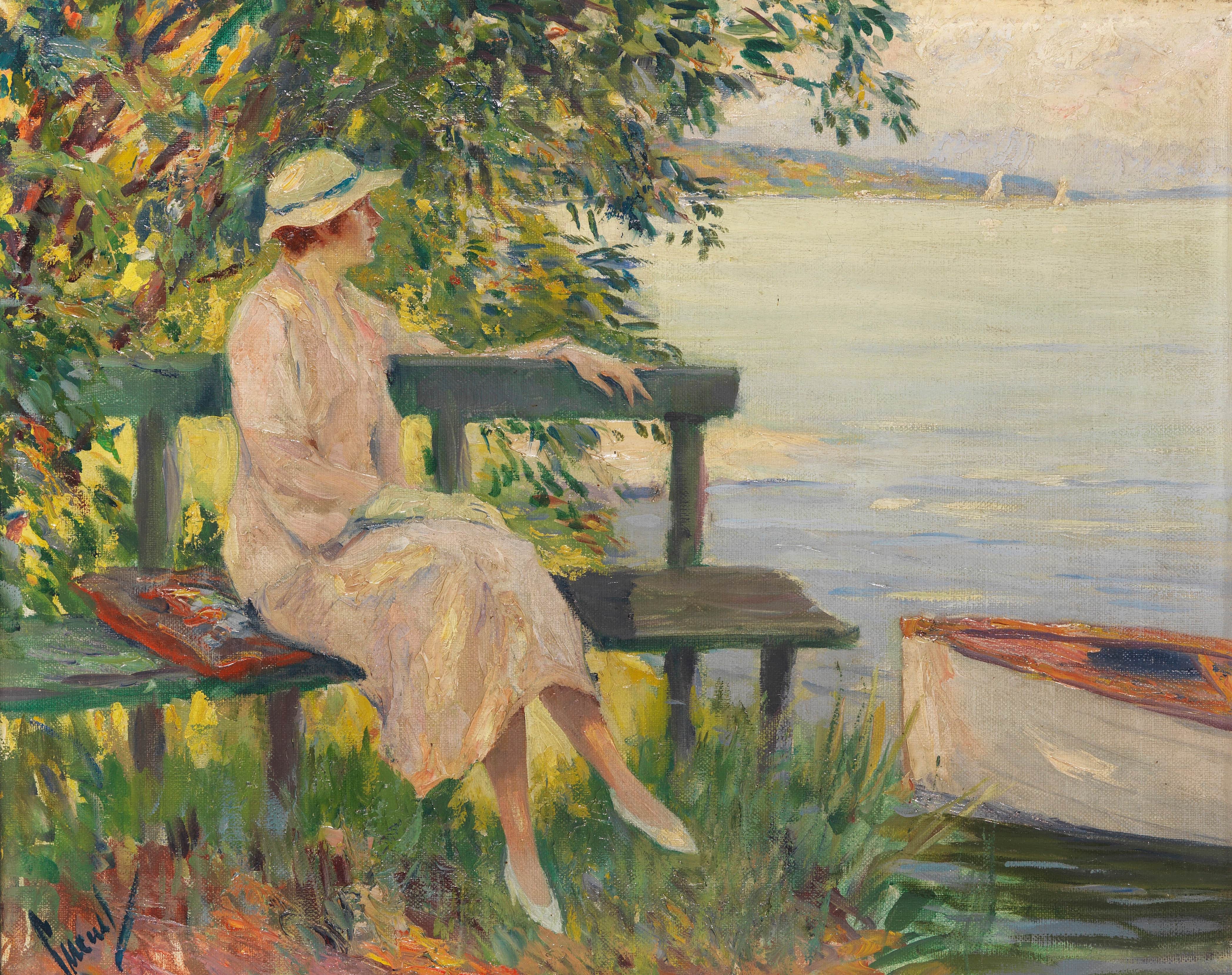 《绿色的长凳》（The Green Bench）｜爱德华·库库埃尔 Edward Cucuel｜1920