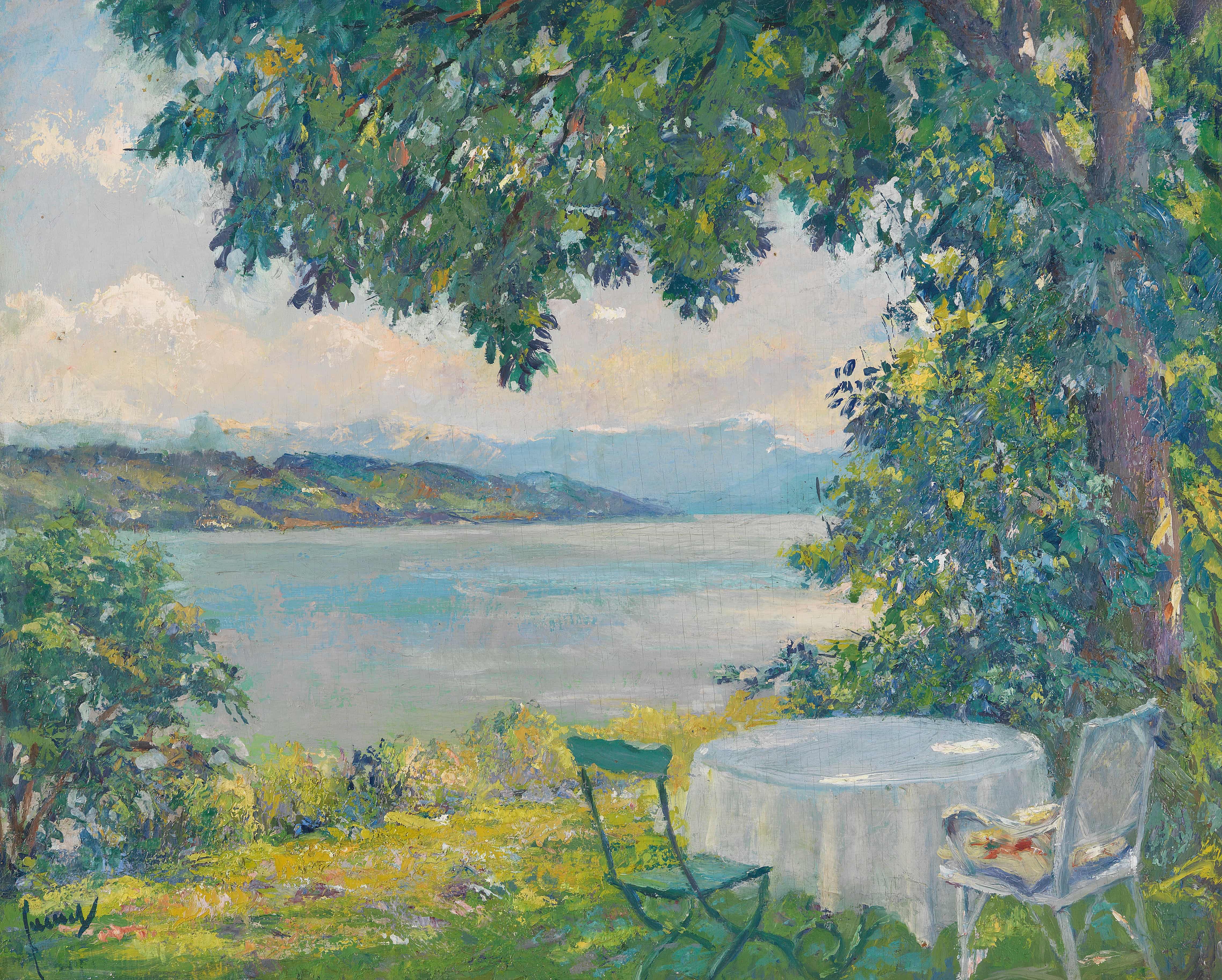 《施塔恩贝格湖的景色》（View of Lake Starnberg）｜爱德华·库库埃尔 Edward Cucuel｜1920–30