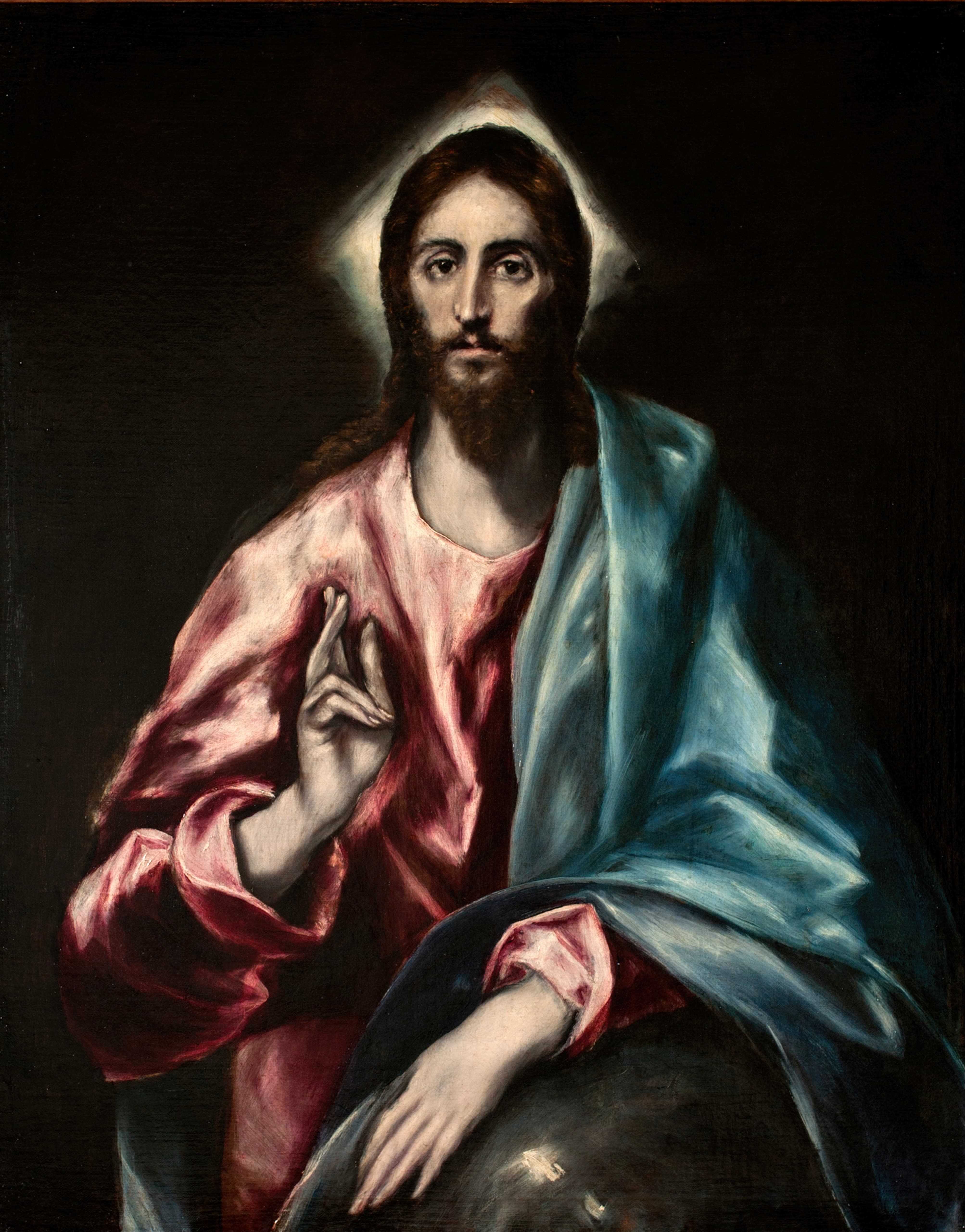 《救世主基督》（Christ as Saviour）｜埃尔·格列柯 El Greco｜1610–1614