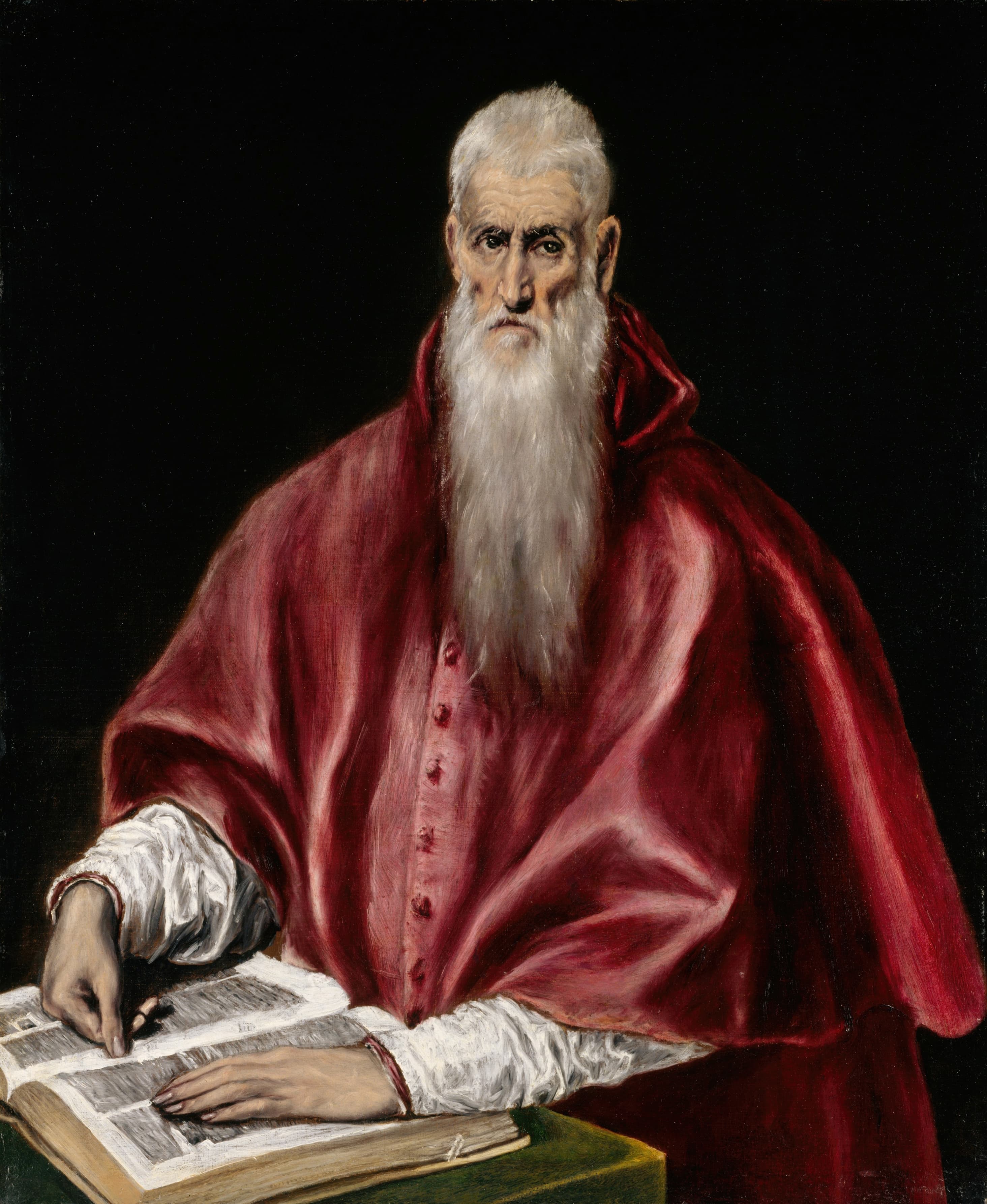 《学者圣杰罗姆》（Saint Jerome as Scholar）｜埃尔·格列柯 El Greco｜约1610