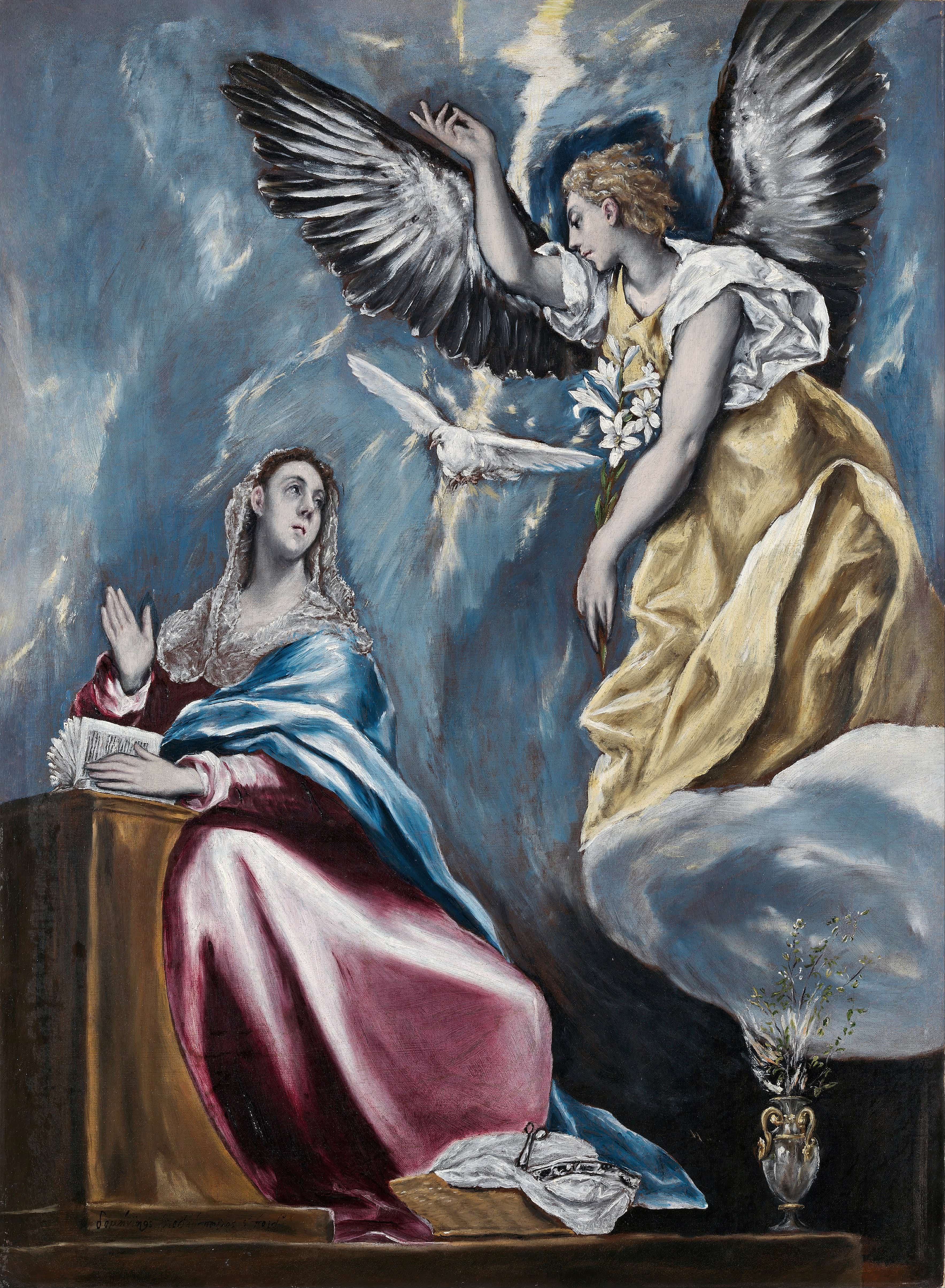 《圣母领报》（The Annunciation）｜埃尔·格列柯 El Greco｜约1595