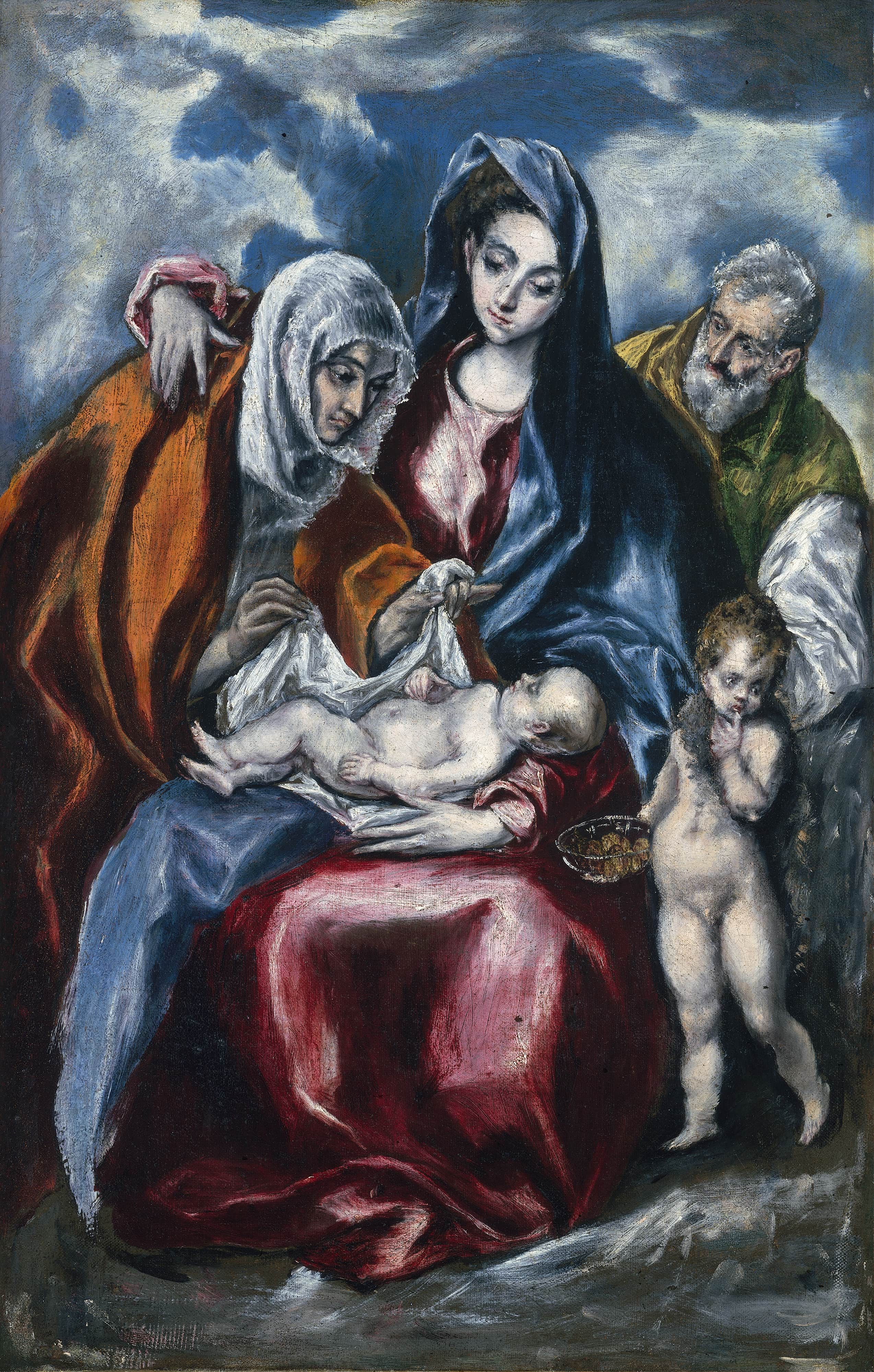 《圣家族、圣安妮与幼年施洗者圣约翰》（The Holy Family with Saint Anne and the Infant John the Baptist）｜埃尔·格列柯 El Greco｜约1595–1600