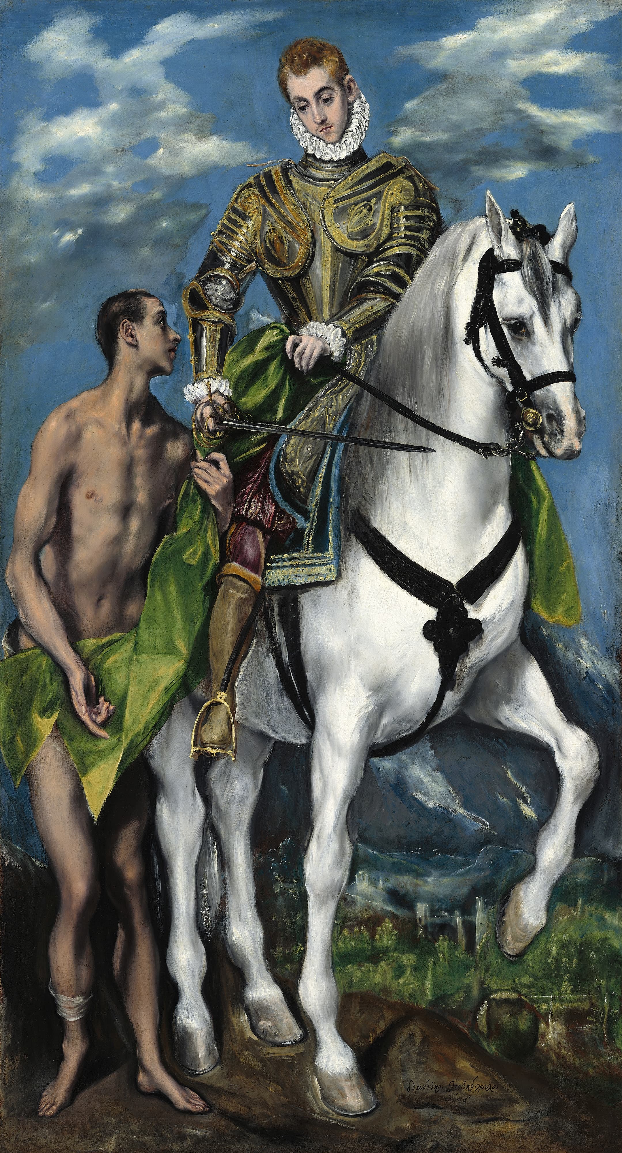《圣马丁与乞丐》（Saint Martin and the Beggar）｜埃尔·格列柯 El Greco｜1597–1599