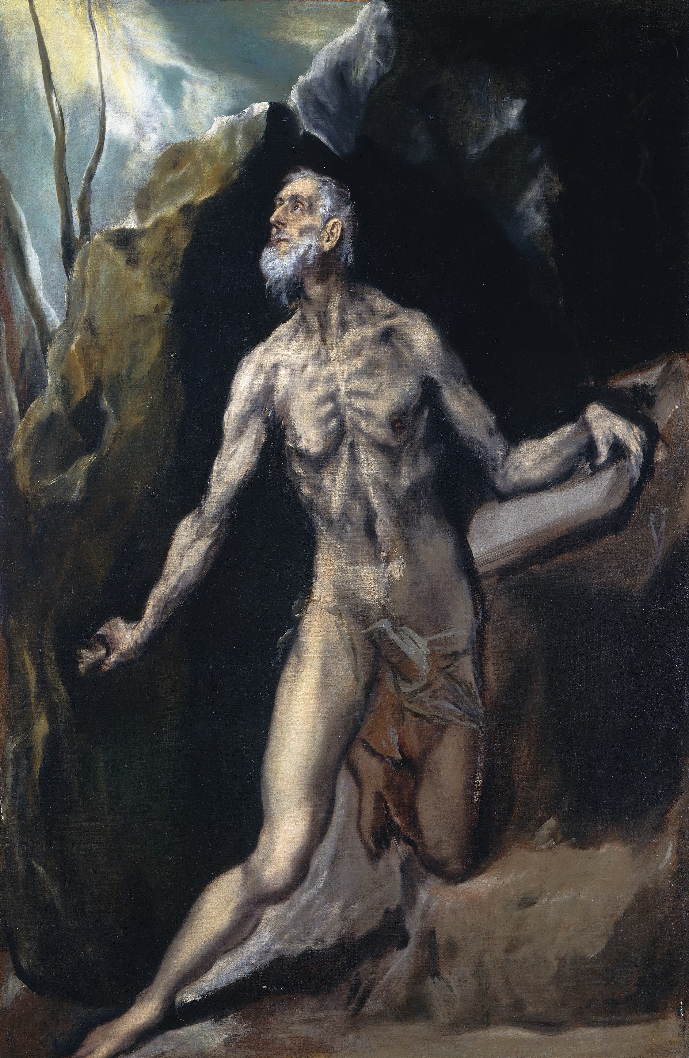 《苦修的圣杰罗姆》（Saint Jerome）｜埃尔·格列柯 El Greco｜约1610–1614