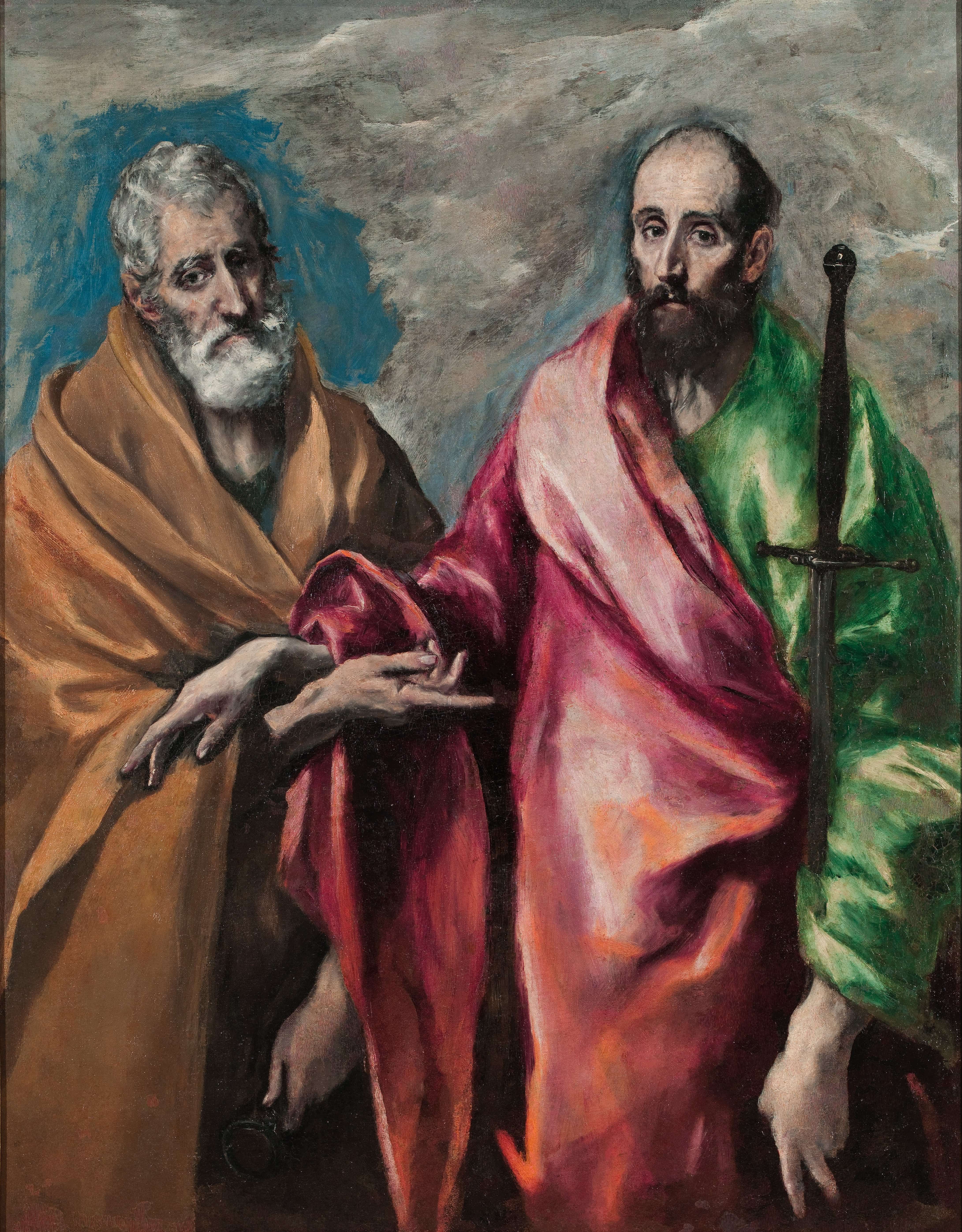 《圣彼得与圣保罗》（Saint Peter And Saint Paul）｜埃尔·格列柯 El Greco｜约1590–1600