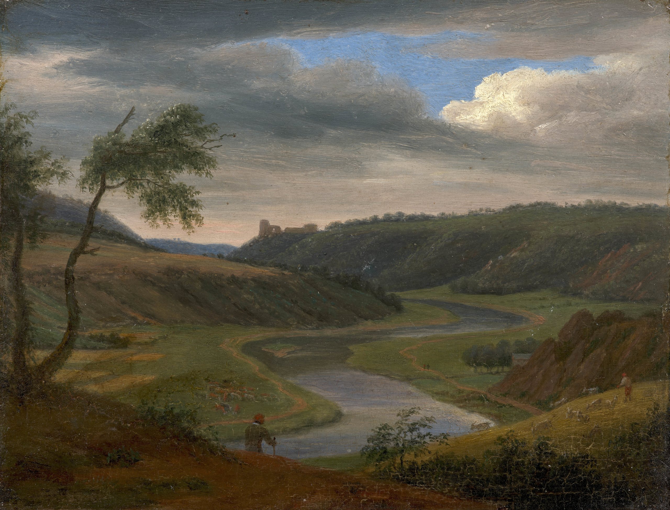 《艾格莱蒙公社附近默兹河的景观》（Landscape representing the Meuse near the commune of Aiglemon）｜伊丽莎白-路易丝·维杰·勒布伦 Élisabeth Louise Vigée Le Brun｜不明