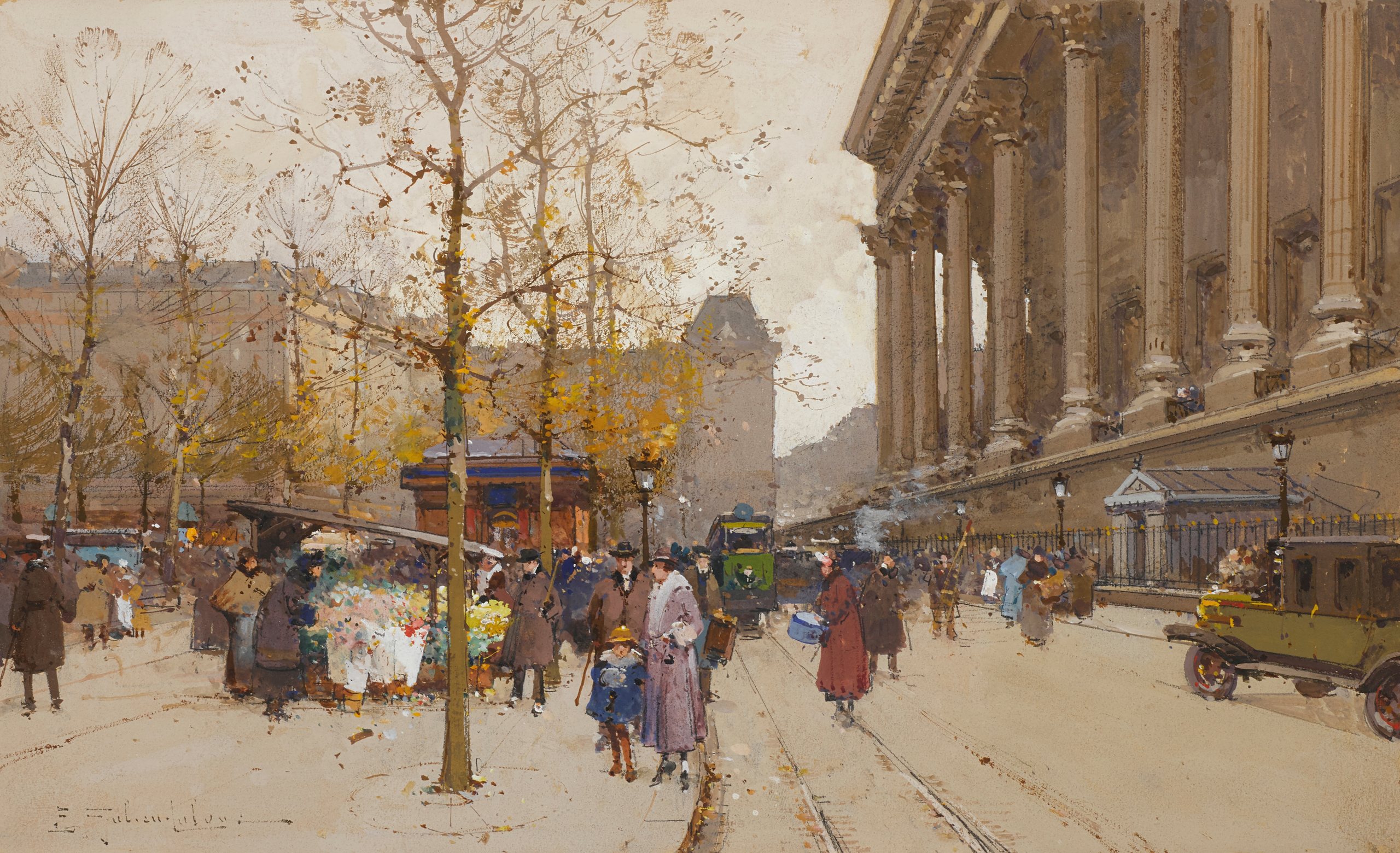 《玛德琳》（The Madeleine）｜欧仁·加利安-拉卢 Eugène Galien-Laloue｜不明