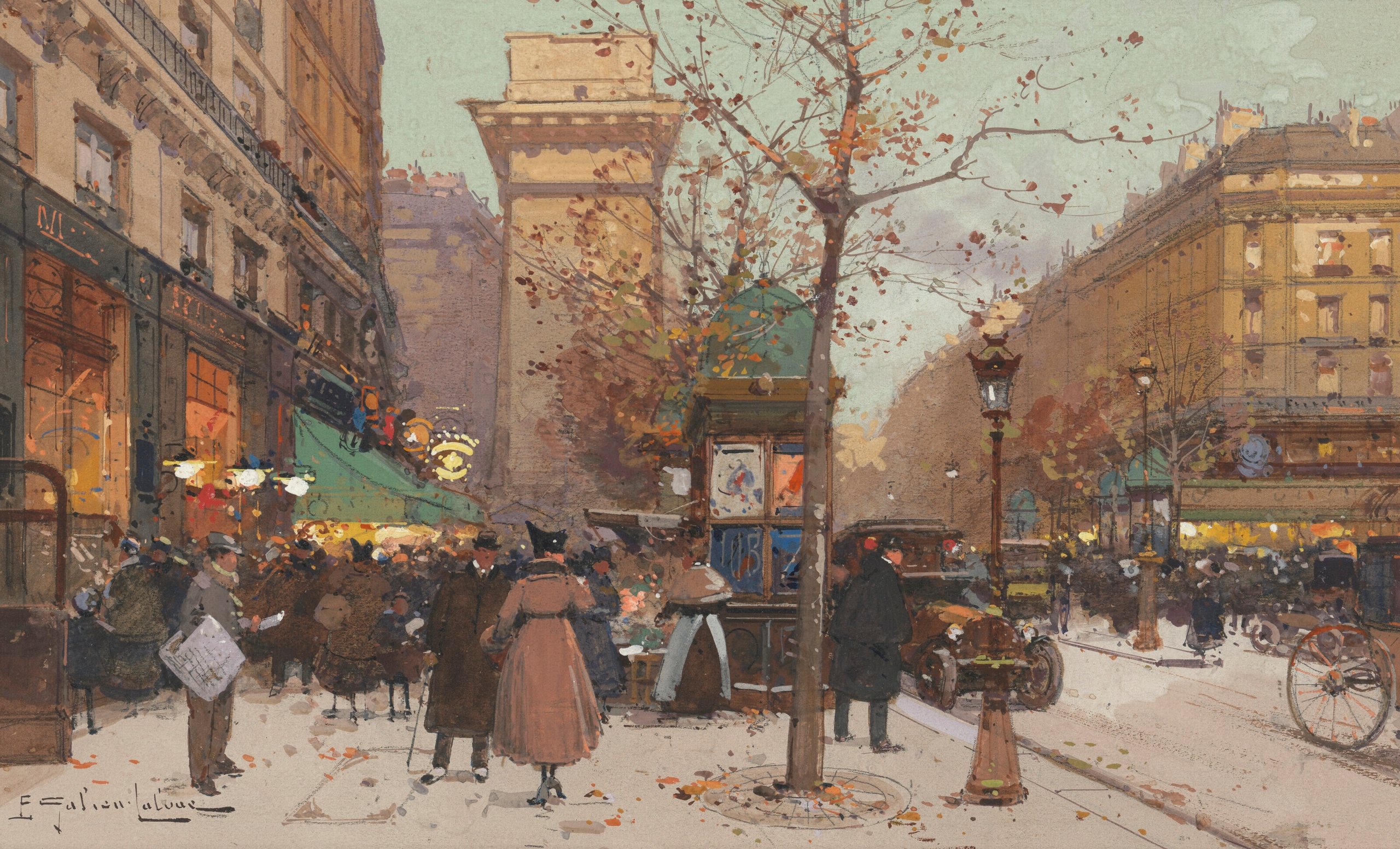 《拉波特圣丹尼斯》（La Porte St Denis）｜欧仁·加利安-拉卢 Eugène Galien-Laloue｜不明