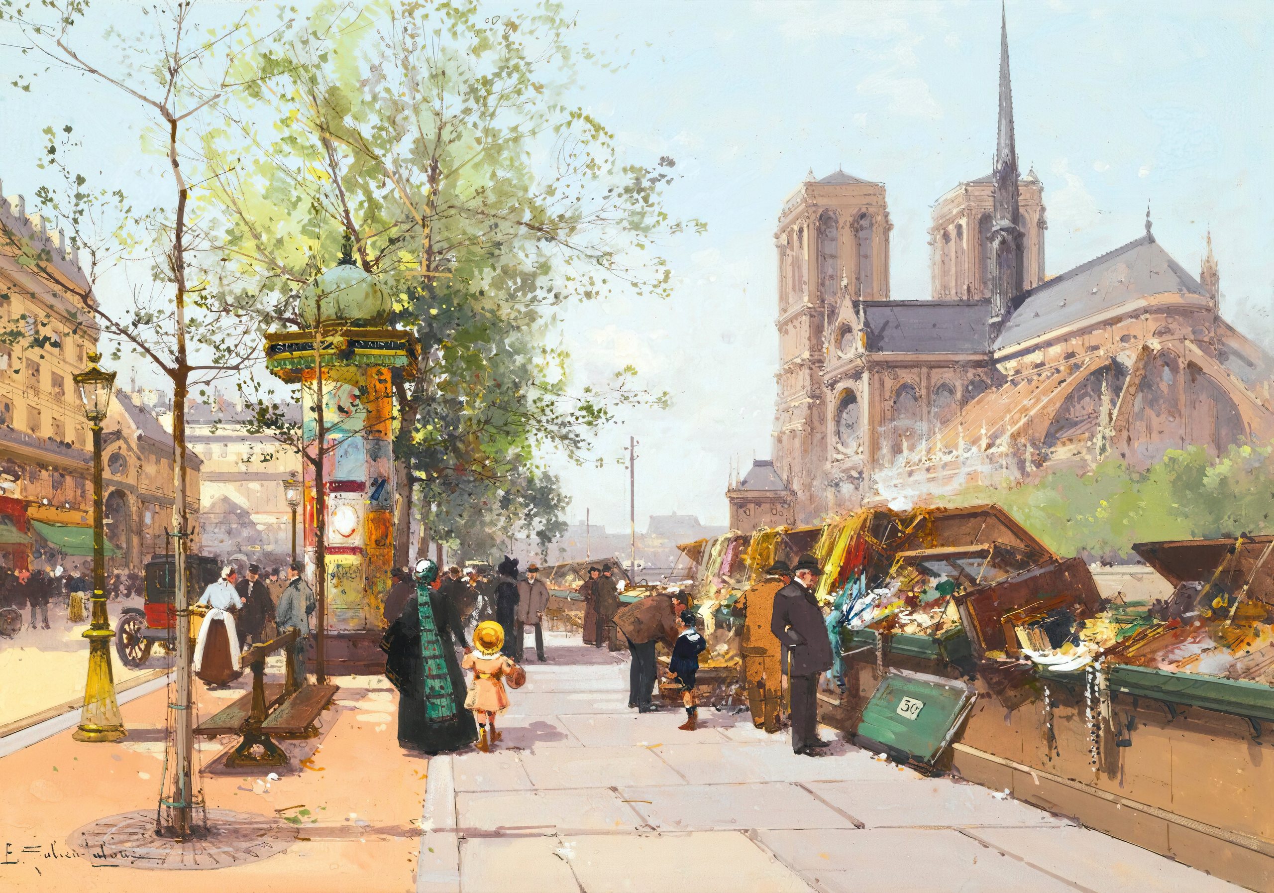 《巴黎圣母院》（Notre Dame De Paris）｜欧仁·加利安-拉卢 Eugène Galien-Laloue｜不明