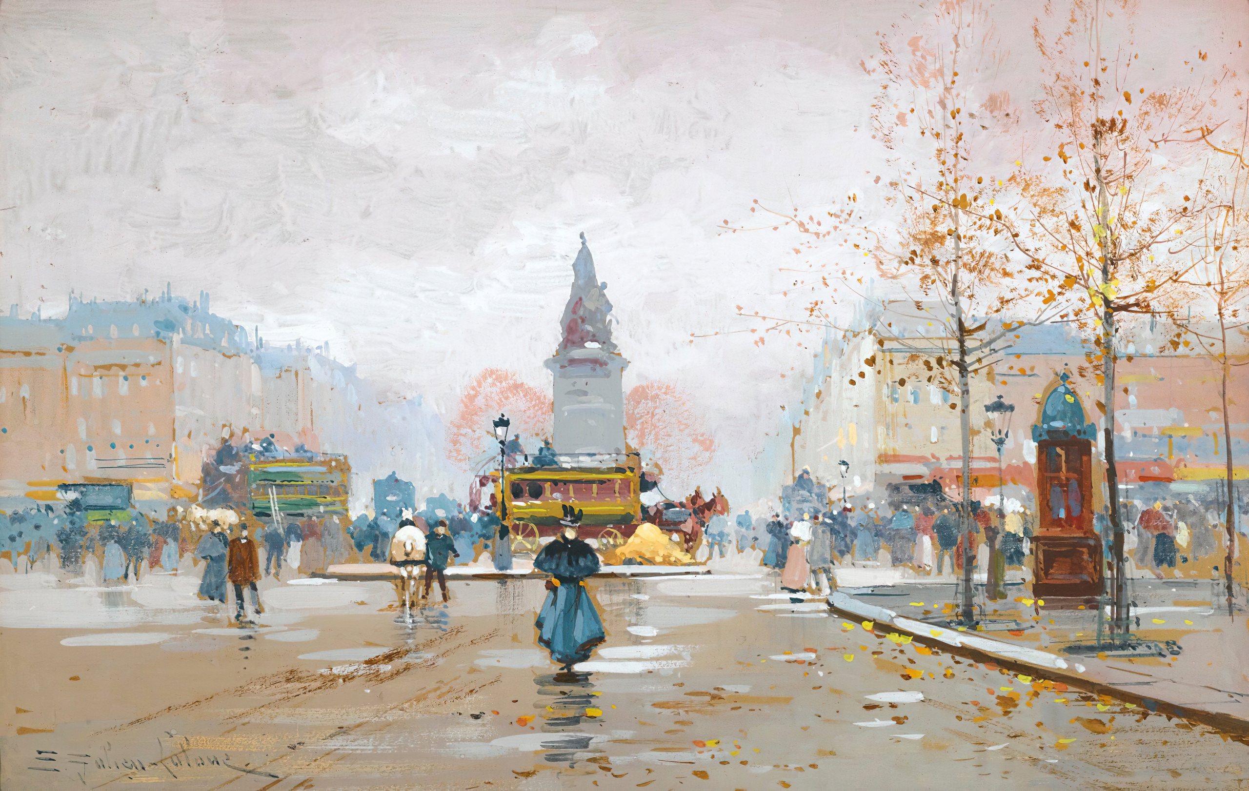 《克利希广场》（Place Clichy）｜欧仁·加利安-拉卢 Eugène Galien-Laloue｜不明