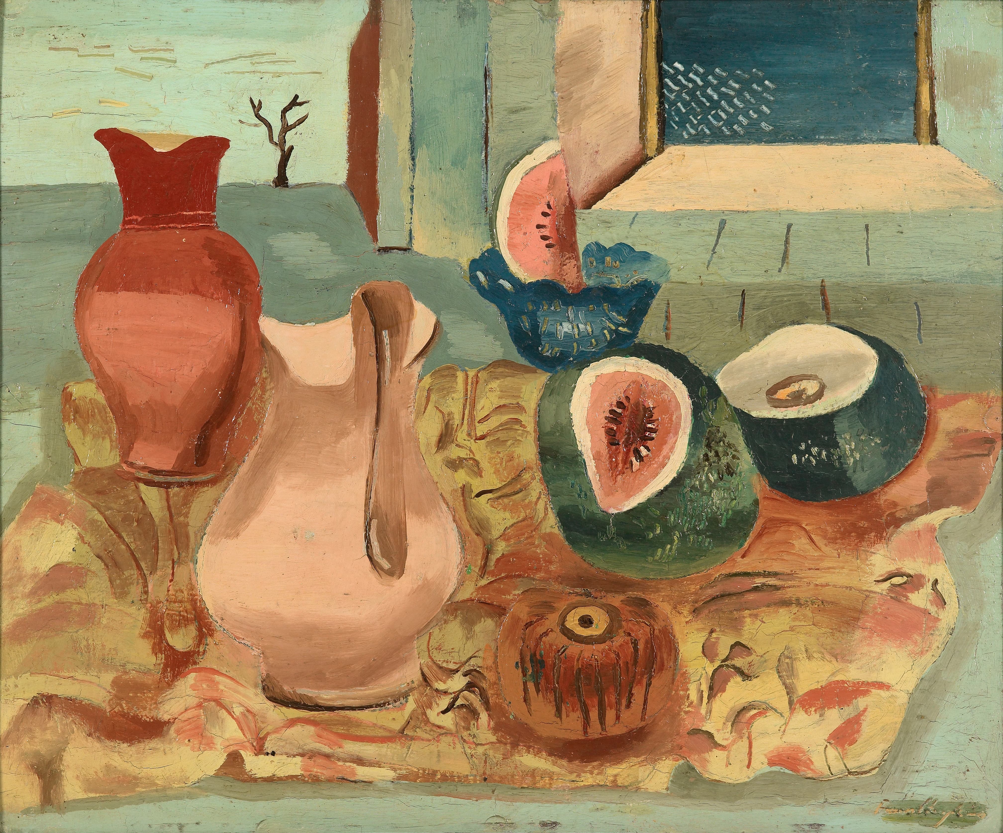 《切开的甜瓜》（Cut Melons）｜弗朗西丝·霍奇金斯 Frances Hodgkins｜约1931