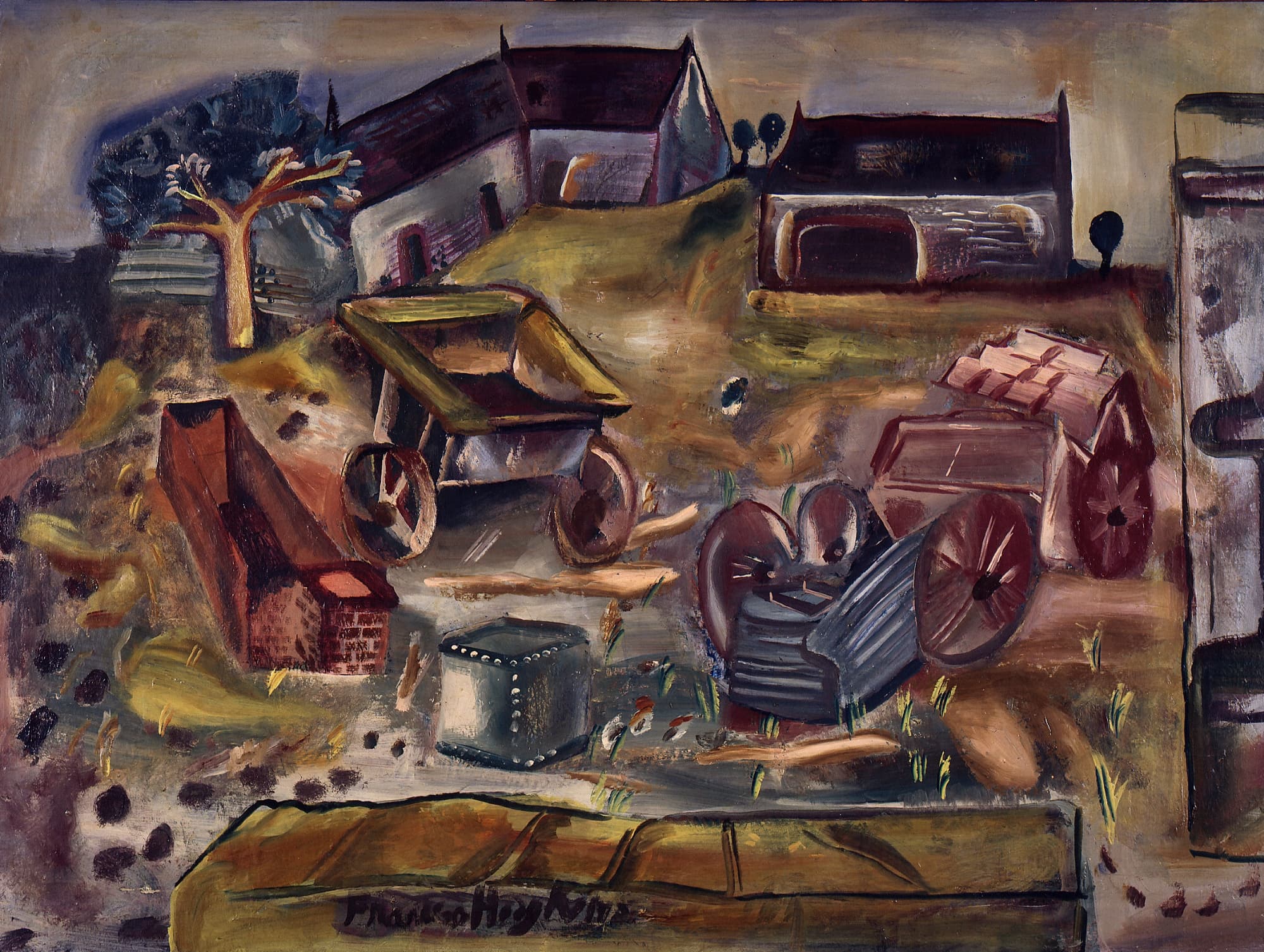 《威尔特郡采石场农场》（Quarry Farm, Wiltshire）｜弗朗西丝·霍奇金斯 Frances Hodgkins｜约1937