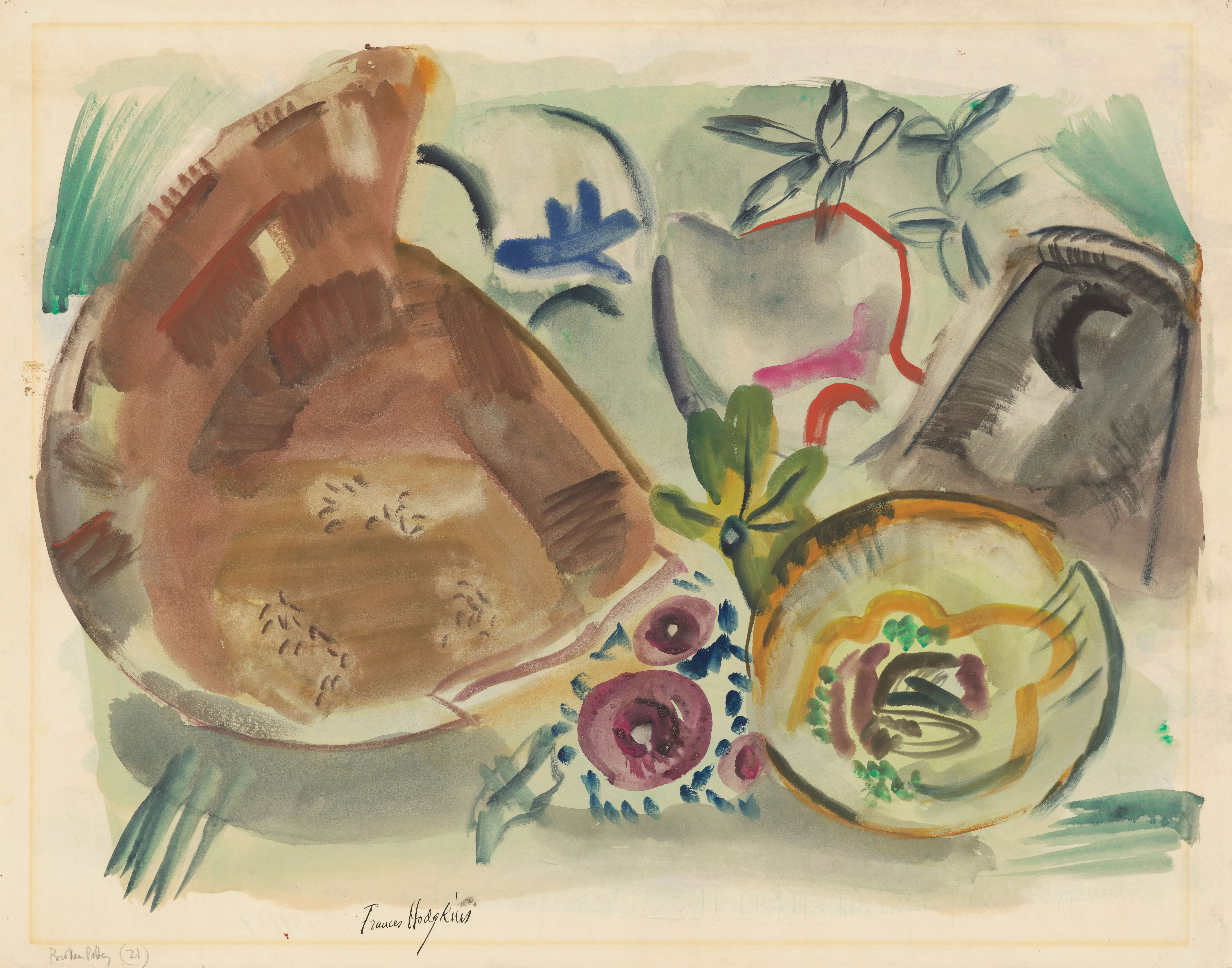 《破碎的陶器》（Broken pottery）｜弗朗西丝·霍奇金斯 Frances Hodgkins｜1939
