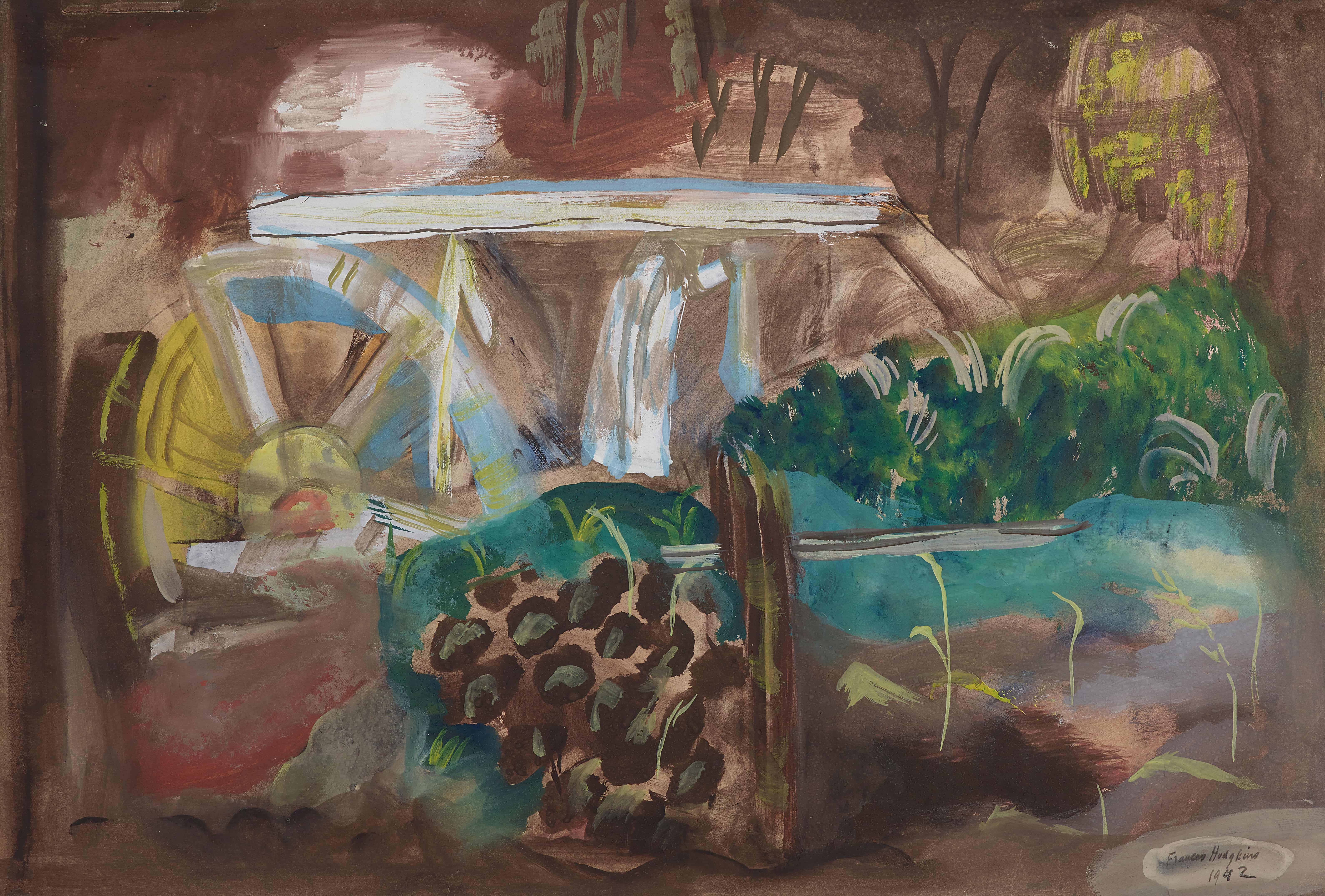 《水车》（The millwheel）｜弗朗西丝·霍奇金斯 Frances Hodgkins｜1942