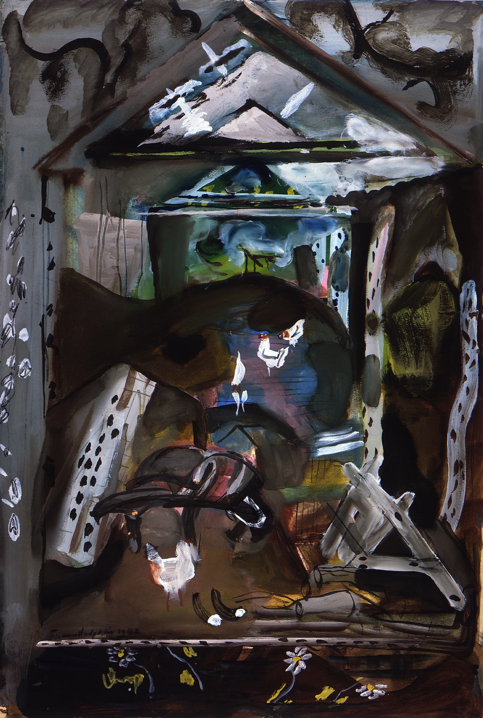 《内景，多劳科西》（Interior view, Dolaucothy）｜弗朗西丝·霍奇金斯 Frances Hodgkins｜1942