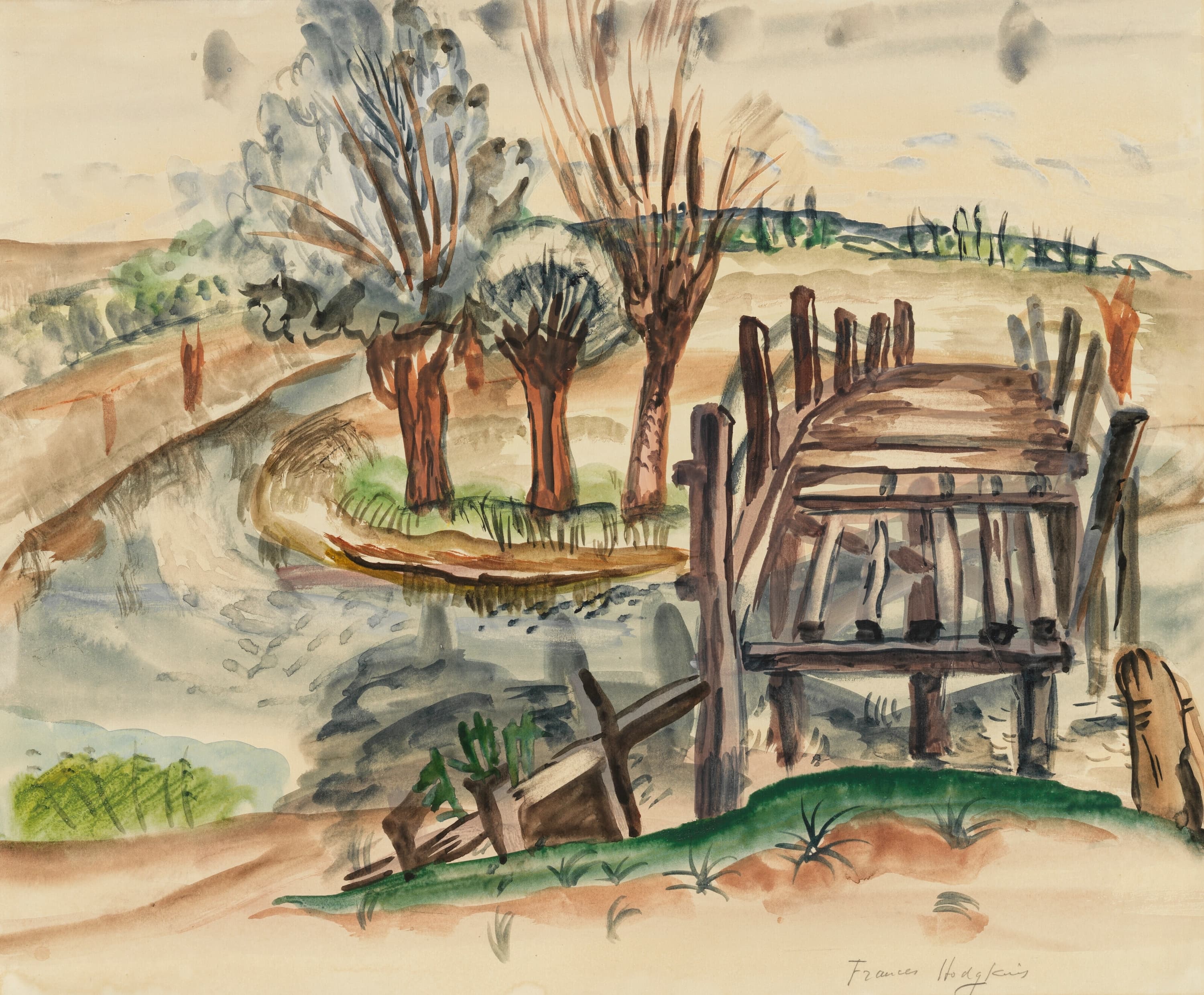 《弗拉特福德桥》（Flatford Bridge）｜弗朗西丝·霍奇金斯 Frances Hodgkins｜不明