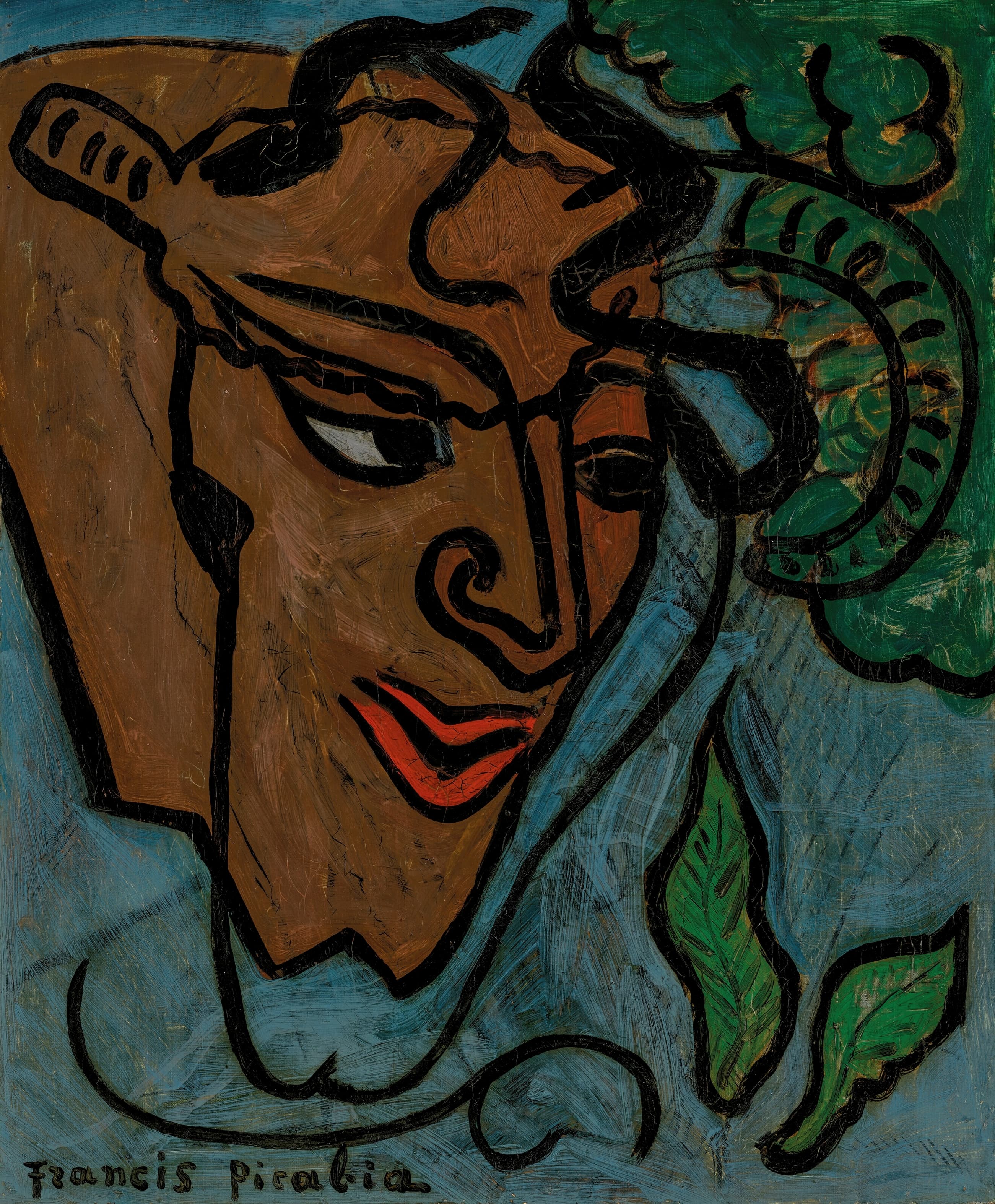 《牧神头》（Faun head）｜弗朗西斯·皮卡比亚 Francis Picabia｜约1934–1935