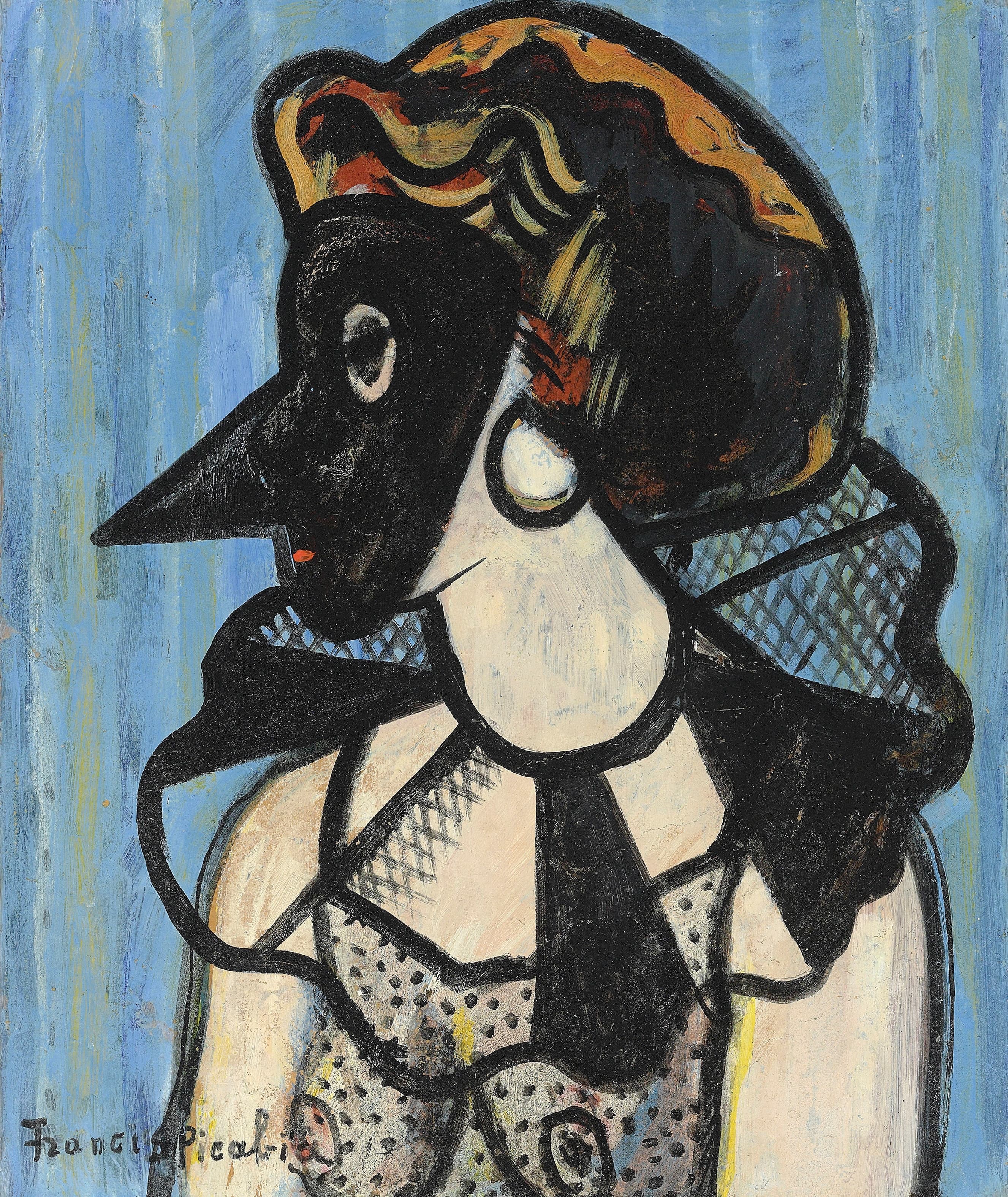 《戴着面具的女人》（Woman with mask）｜弗朗西斯·皮卡比亚 Francis Picabia｜约1938–1939