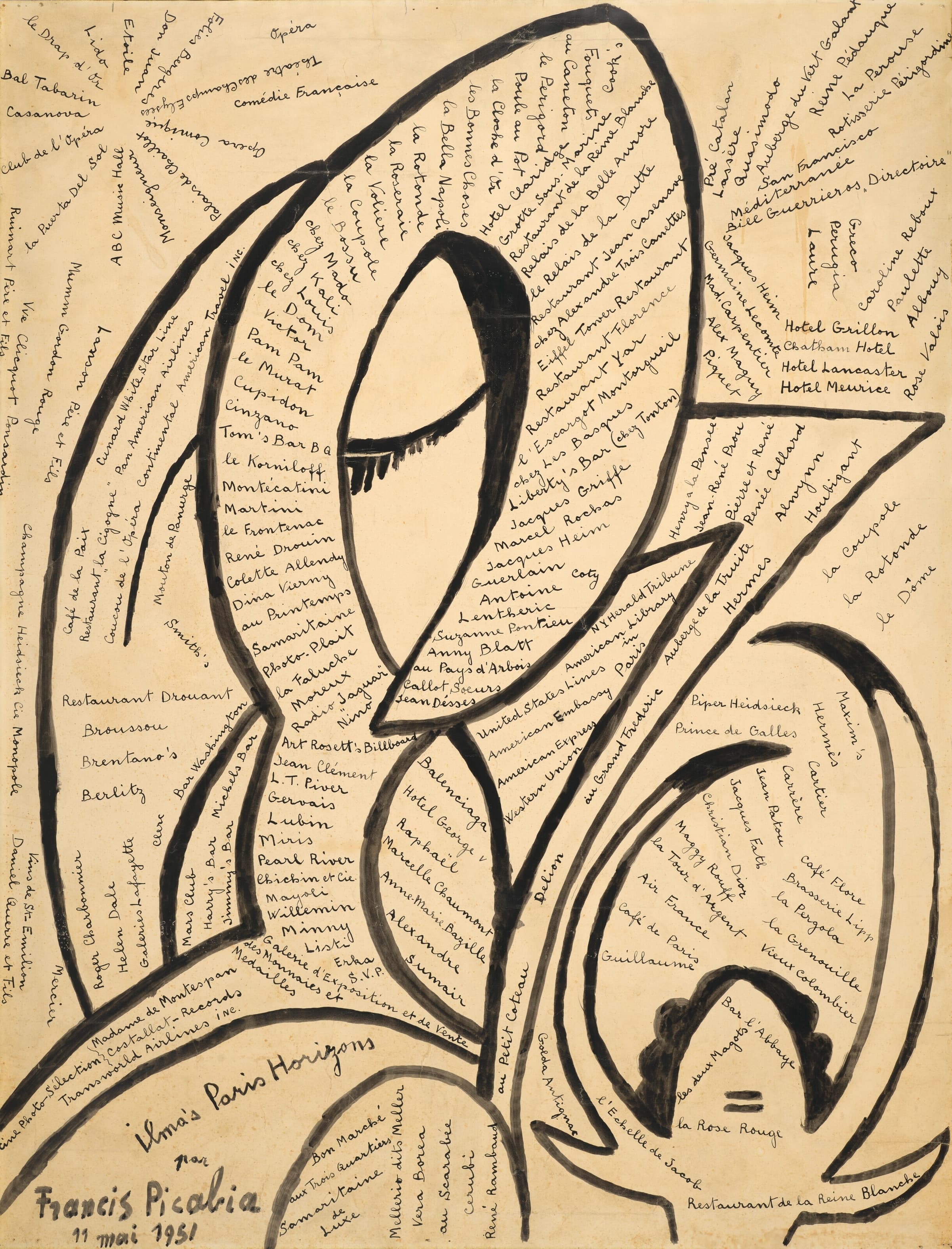 《伊尔玛的巴黎地平线》（Ilma's Paris Horizons）｜弗朗西斯·皮卡比亚 Francis Picabia｜1951