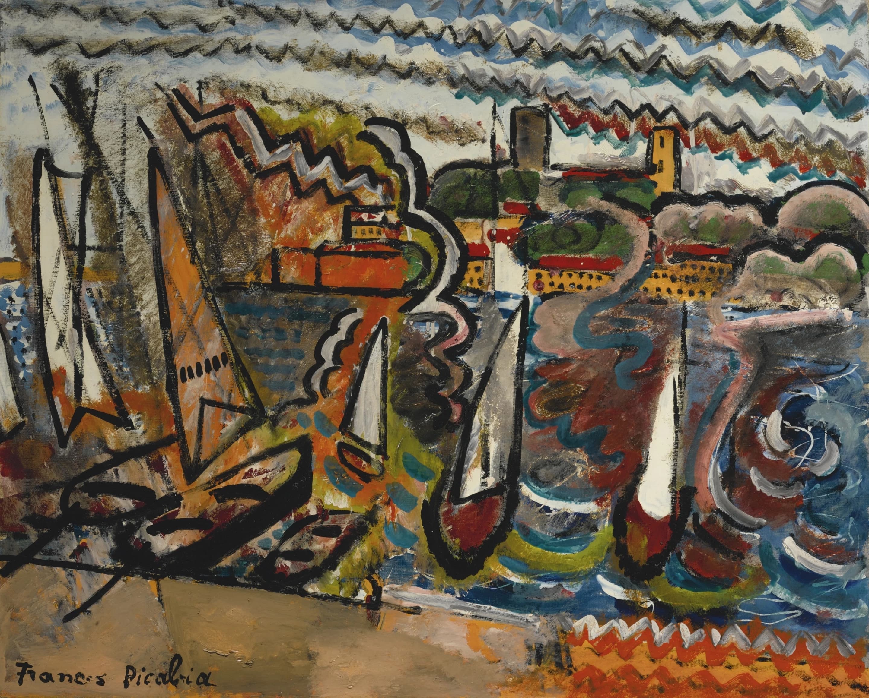 《港口》（The Port）｜弗朗西斯·皮卡比亚 Francis Picabia｜不明