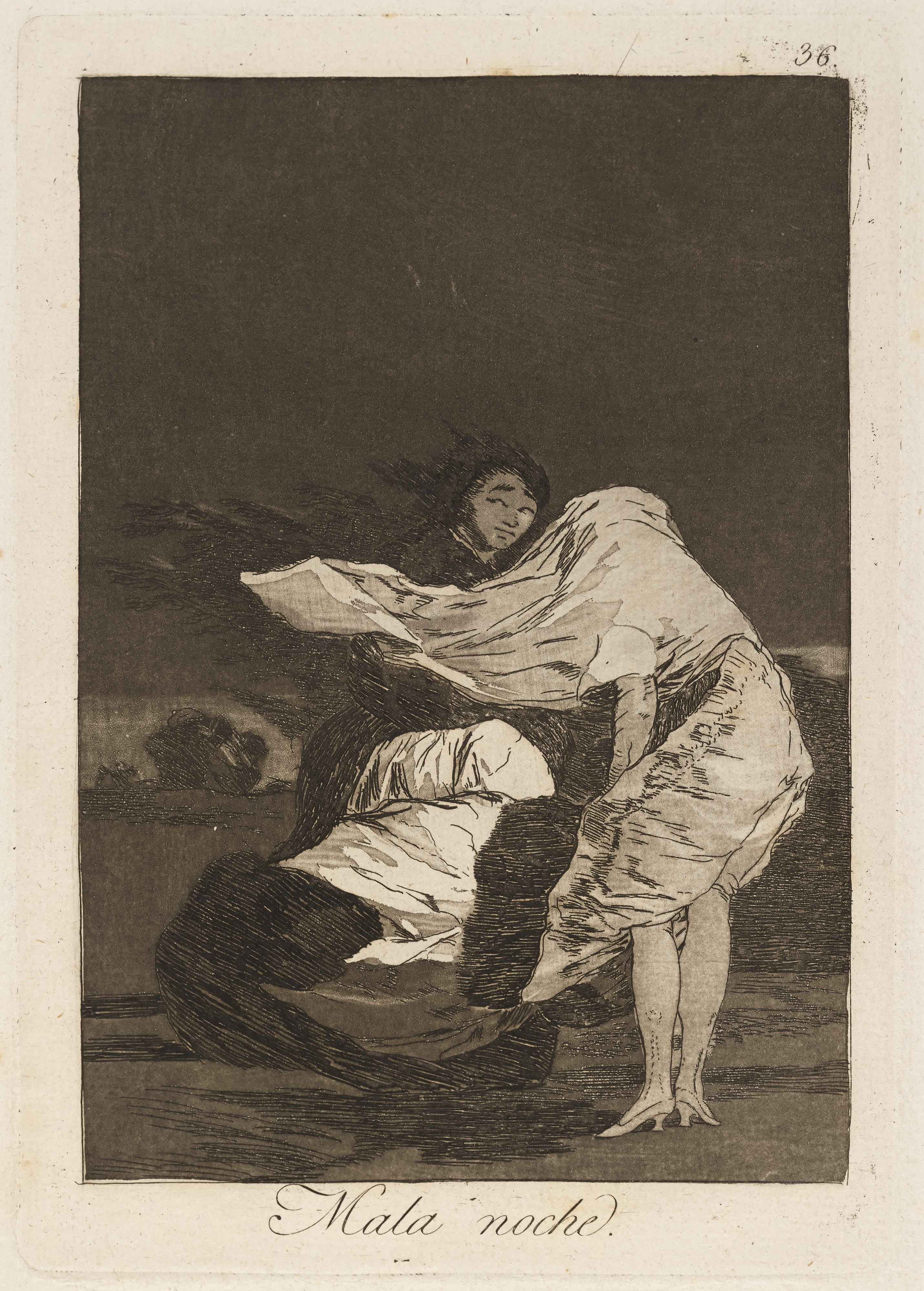 《糟糕的夜晚（糟糕的夜晚。）》（Bad night (A bad night.)）｜弗朗西斯科·戈雅 Francisco de Goya｜1796–1797